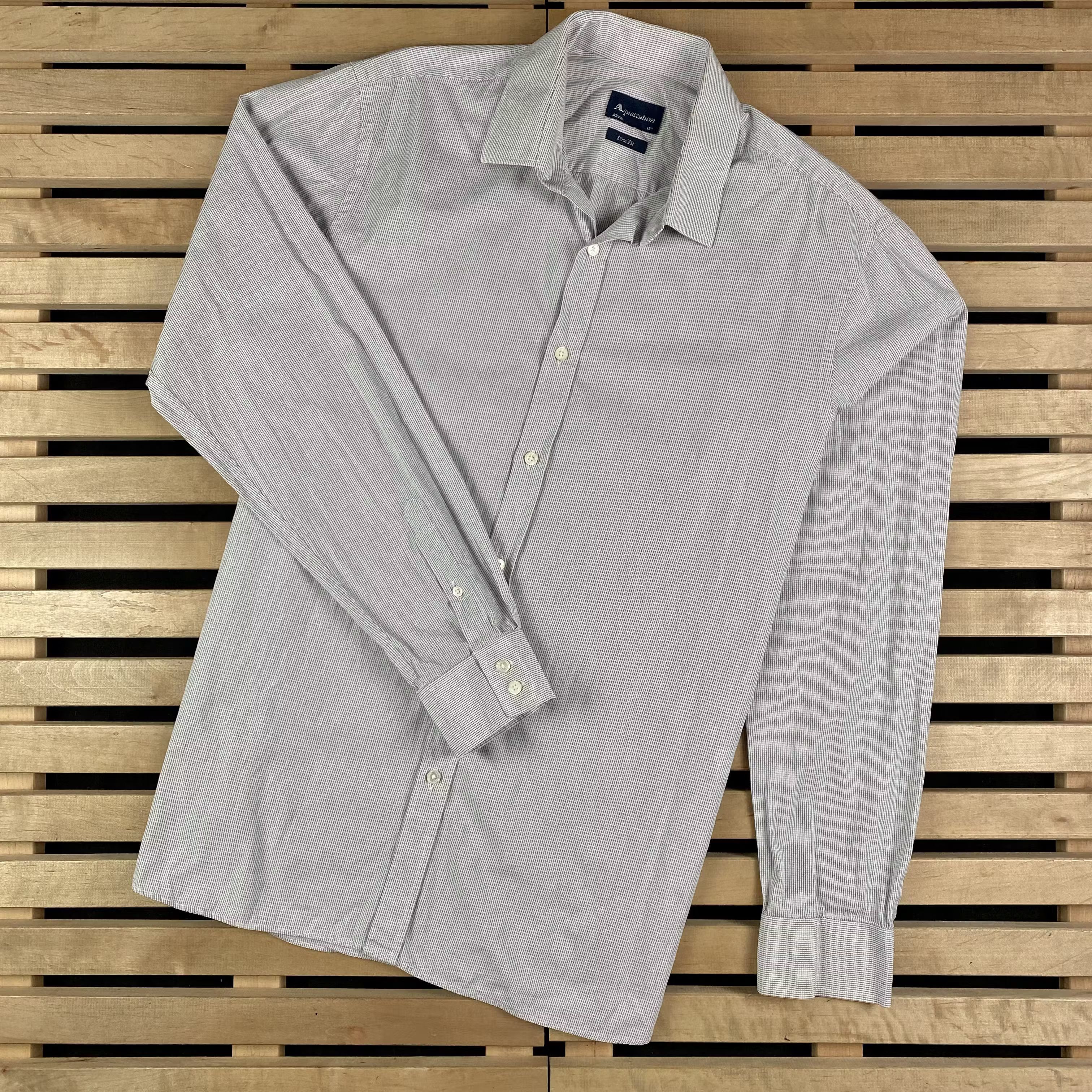 Aquascutum Mens Shirt Long Sleeve Aquascutum Vintage Size 17/43 cm Size US L / EU 52-54 / 3 - 1 Thumbnail
