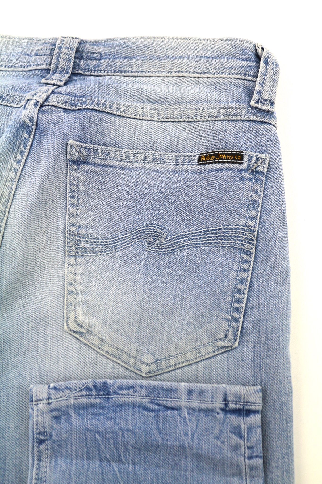Nudie Jeans HIGH KAI W29/L34 Light Bleached Indigo Zip Washed 81929 Size US 29 - 5 Thumbnail