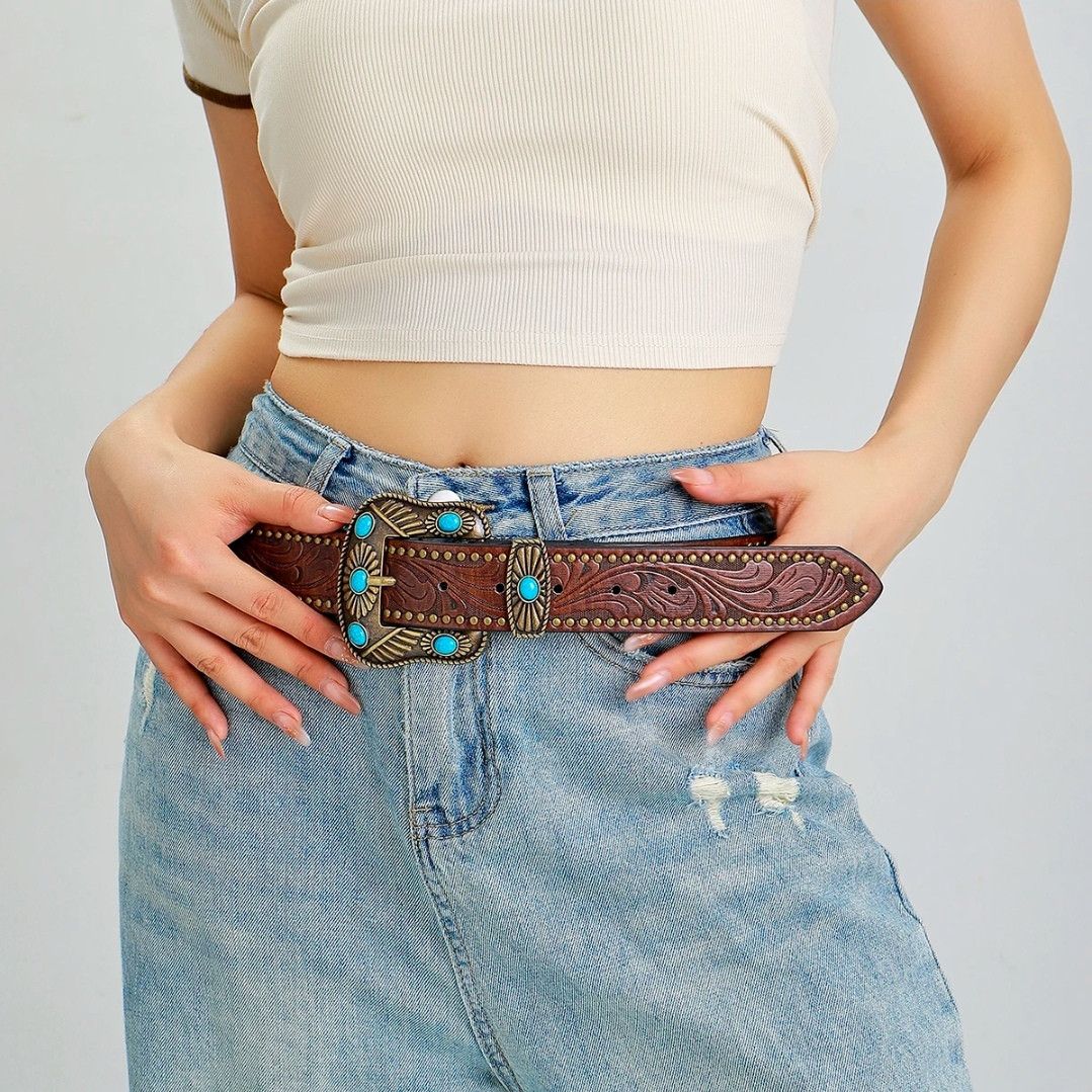 Japanese Brand Western Denim Buckle Belt Size ONE SIZE - 3 Thumbnail