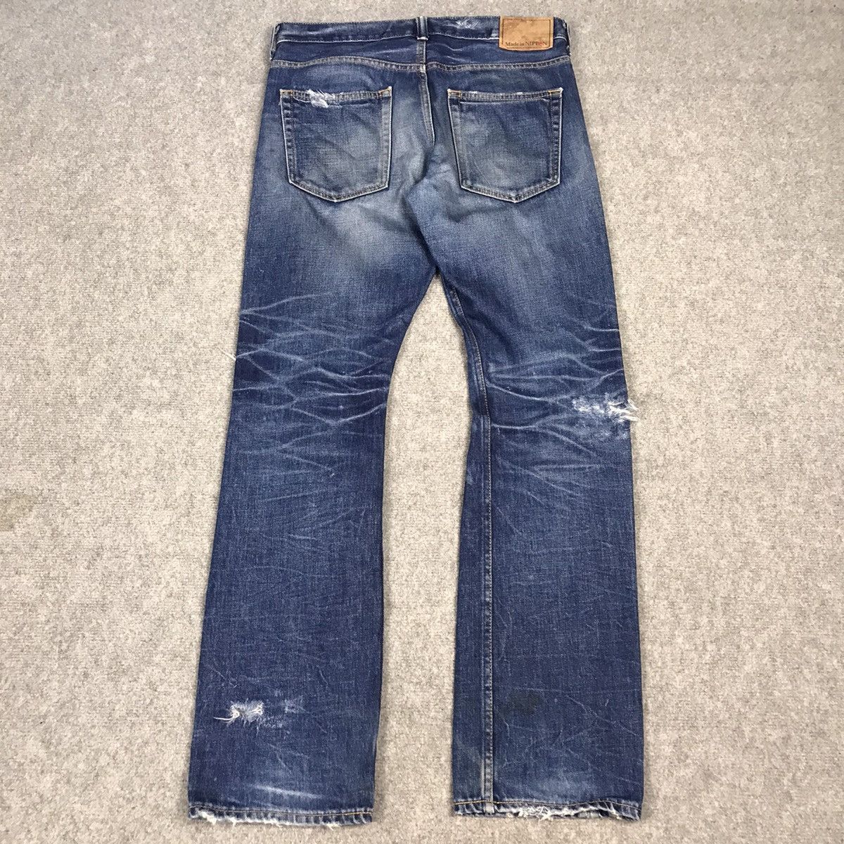 Japanese Brand DISTRESSED DENIM BACK NUMBER JAPAN JEANS PANTS Size US 31 - 9 Thumbnail