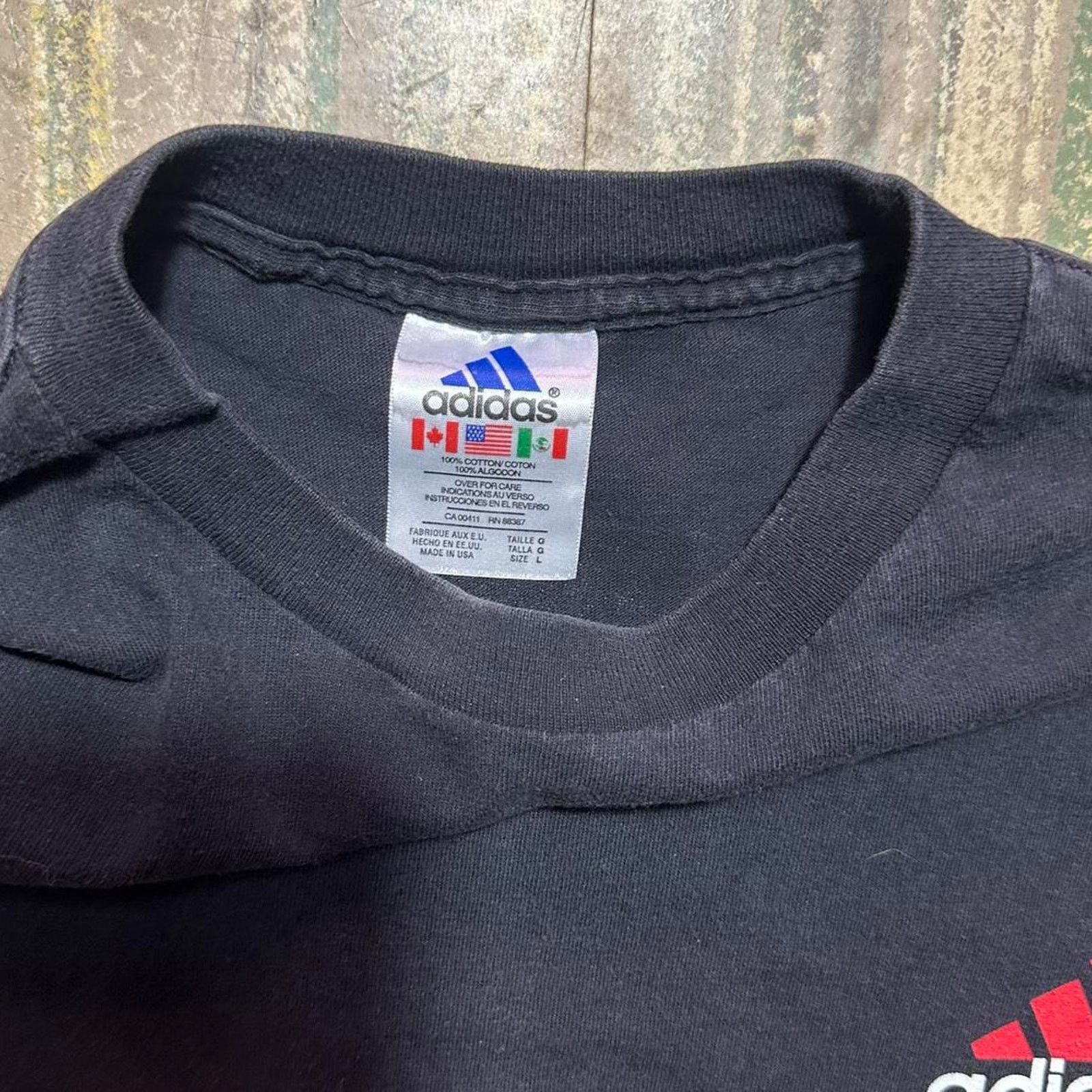 Adidas Vintage 90s Adidas Striped Tee Men Large Red and Black Shirt Size US L / EU 52-54 / 3 - 3 Thumbnail