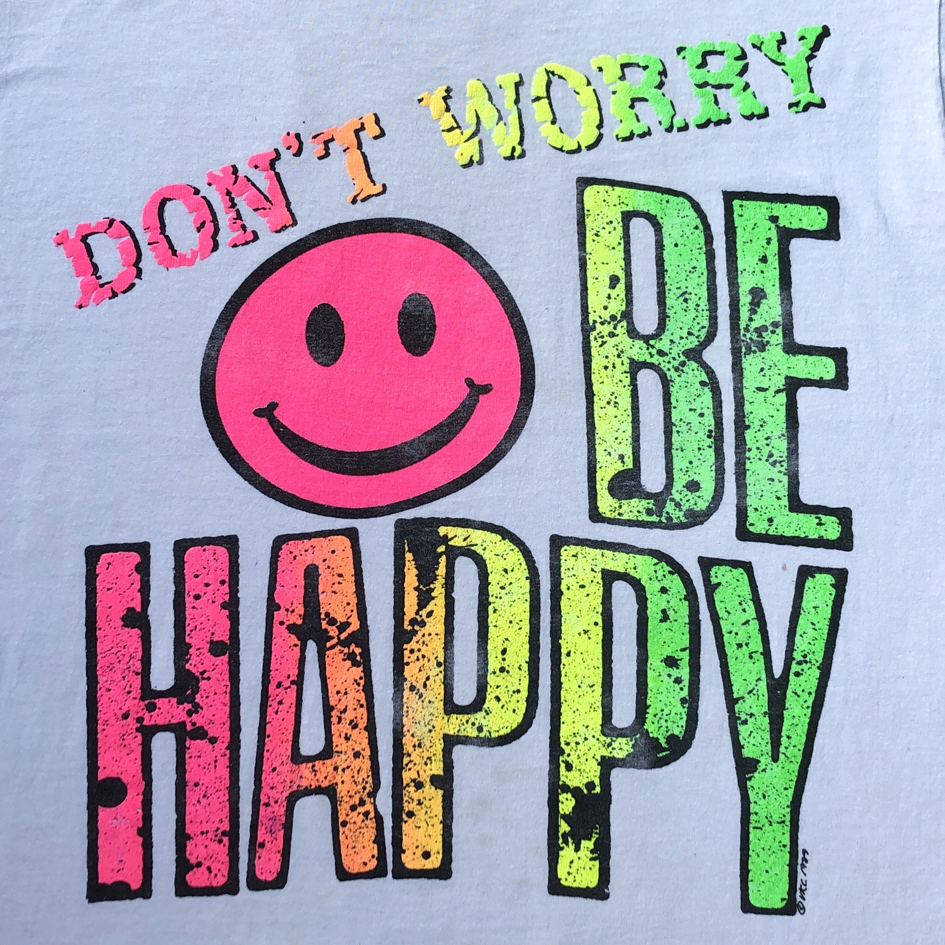 Vintage Vintage 80s DON'T WORRY BE HAPPY T-shirt Size US L / EU 52-54 / 3 - 3 Thumbnail