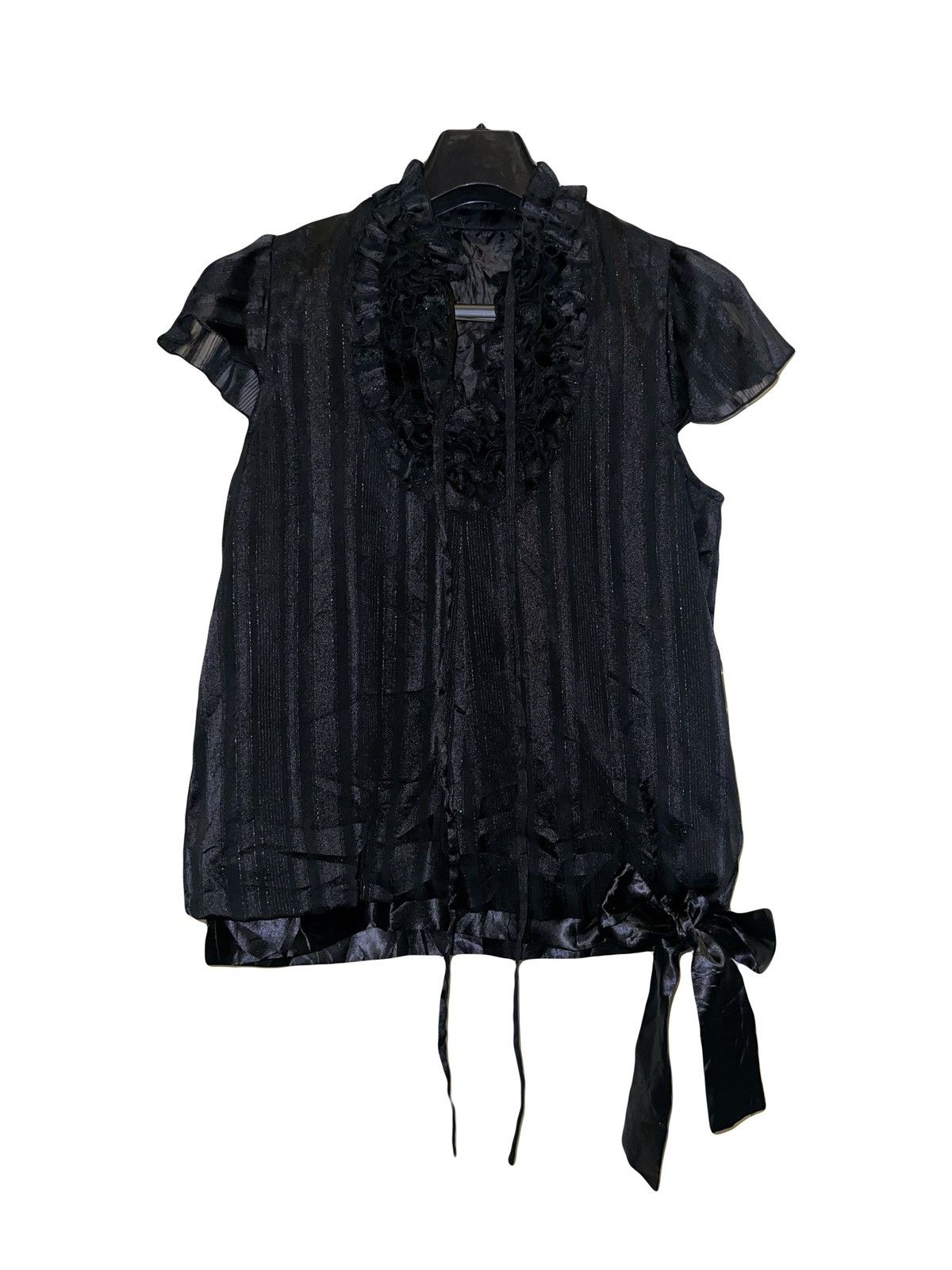 Japanese Brand THEORIA glitter ruffle blouse 📄🎀 Size M / US 6-8 / IT 42-44 - 1 Thumbnail