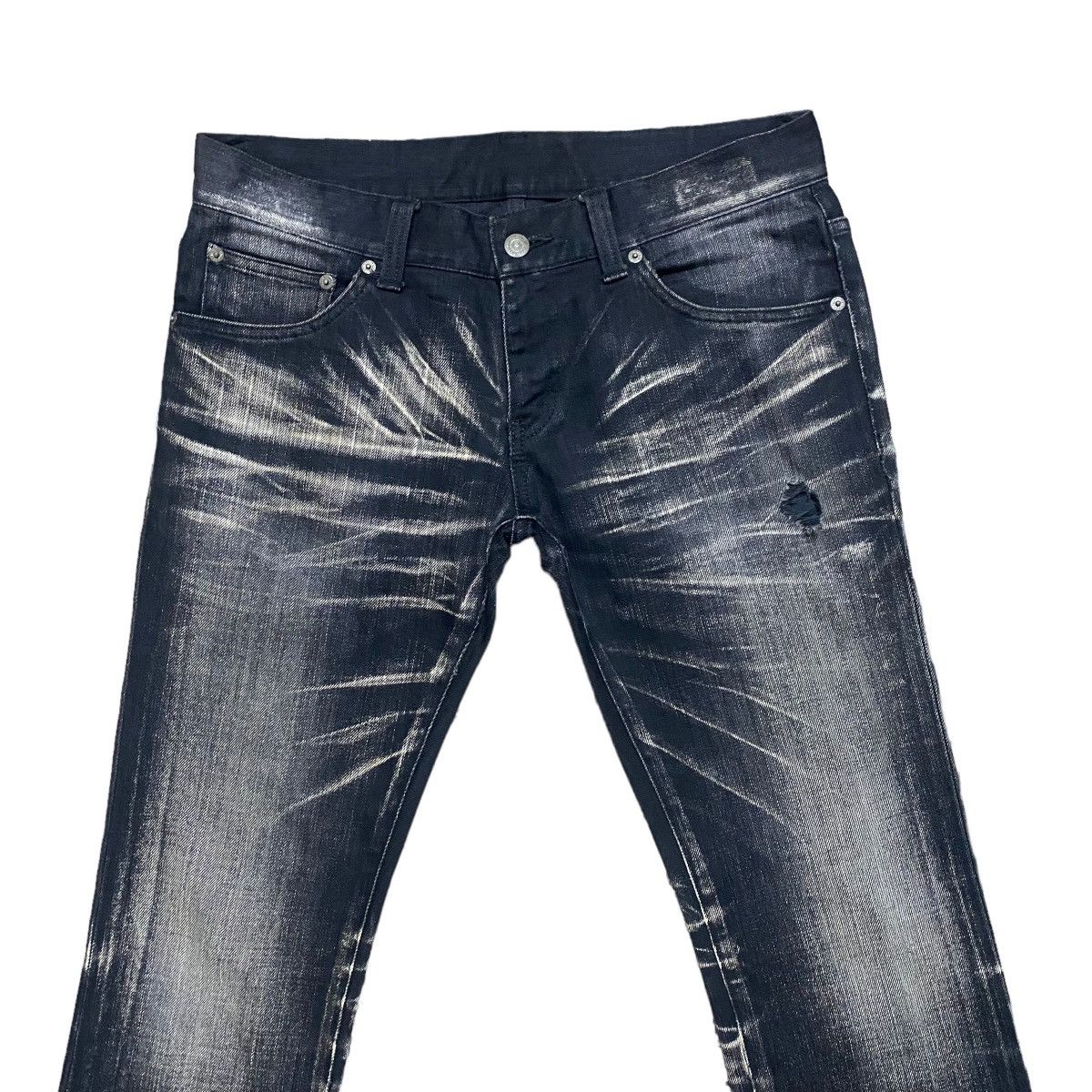 Tornado Mart Tornado Mart Clawmark Black Denim Cropped Jeans Distressed Size US 30 / EU 46 - 3 Thumbnail
