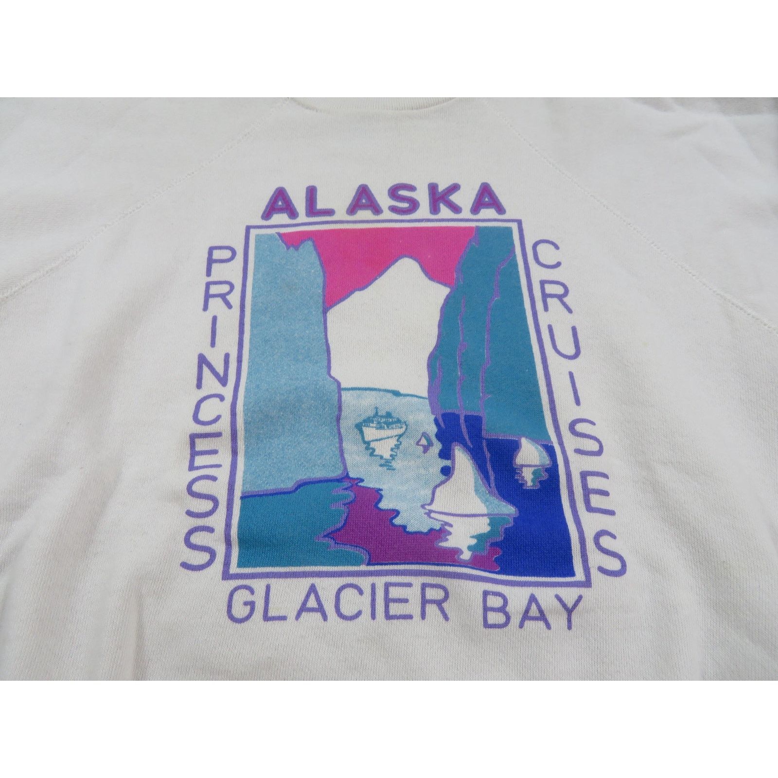 Tultex ALASKA Glacier Bay Sweatshirt Princess Cruise White M 1980s Size M / US 6-8 / IT 42-44 - 2 Thumbnail