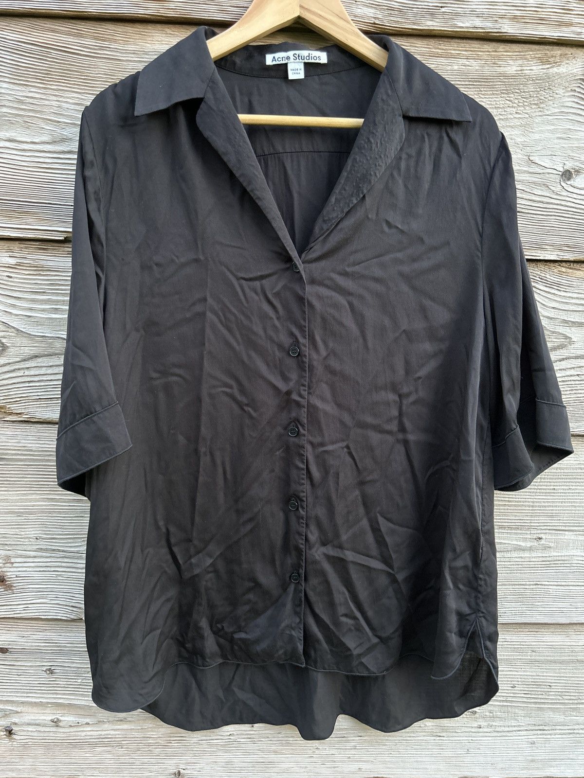 Acne Studios Acne Studios Albion Sh Sl Pus15 Short Sleeve Button Up Shirt Size XS / US 0-2 / IT 36-38 - 1 Thumbnail