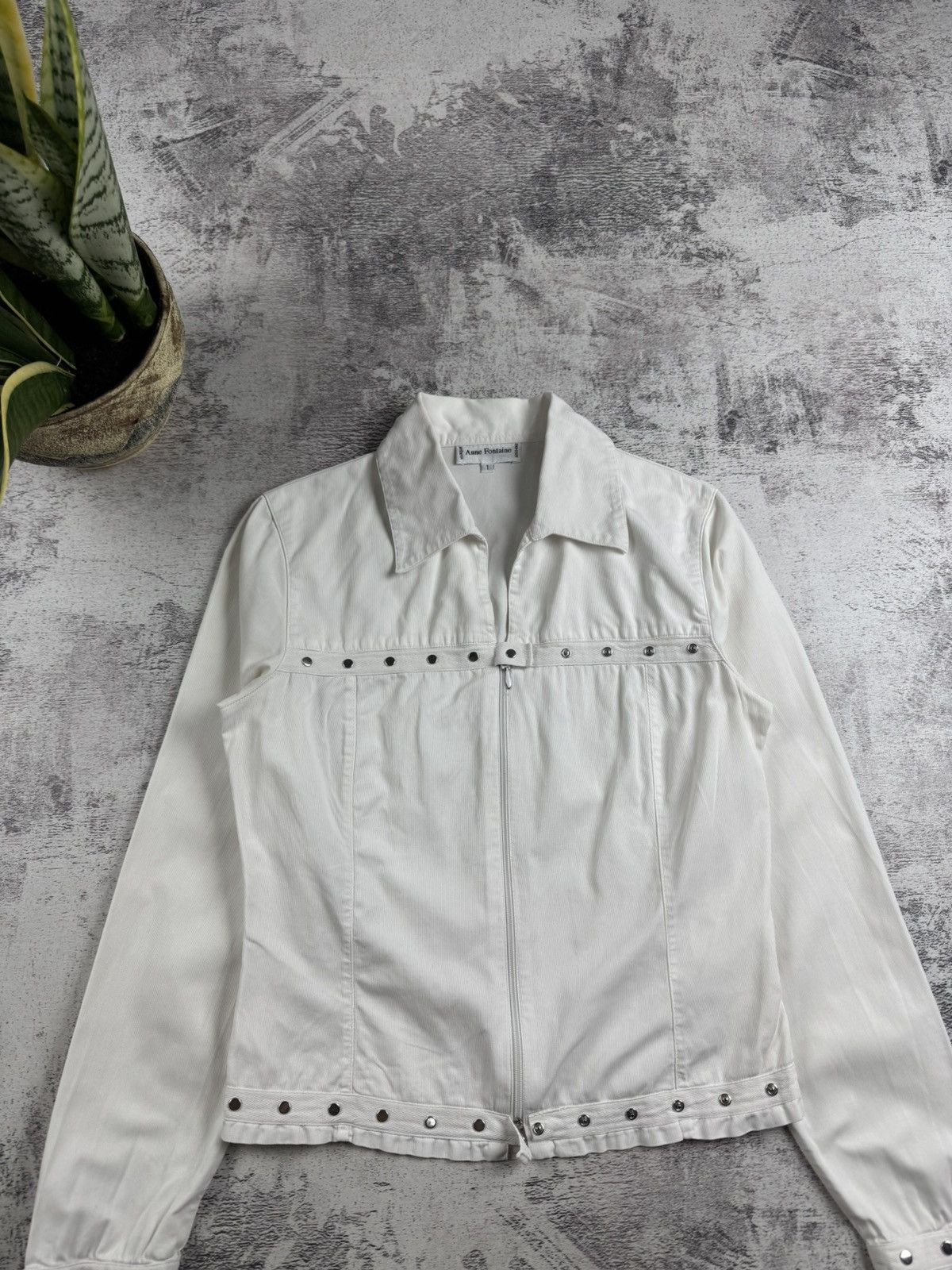 ANNE FONTAINE Anne Fontaine 1 Size Vintage Designer Women’s White Blazer Coat Shirt Jacket Size S / US 4 / IT 40 - 5 Thumbnail