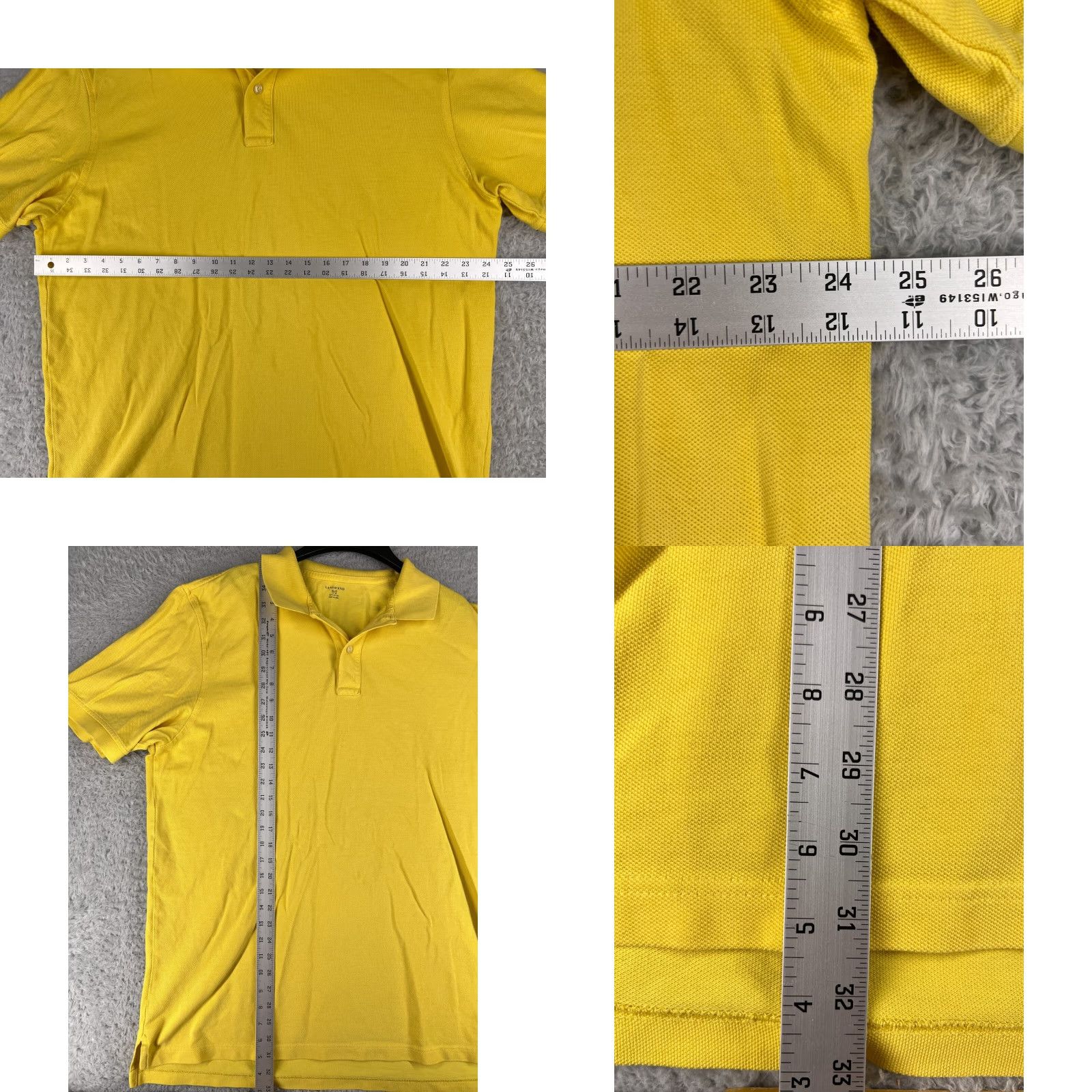 Lands' End Lands' End Polo Shirt Mens Extra Large Yellow Short Sleeve 100% Cotton Golf Knit Logo Embroidered Button - Mens, Polo, XL, Yellow, Lands' End Size US XL / EU 56 / 4 - 8 Thumbnail
