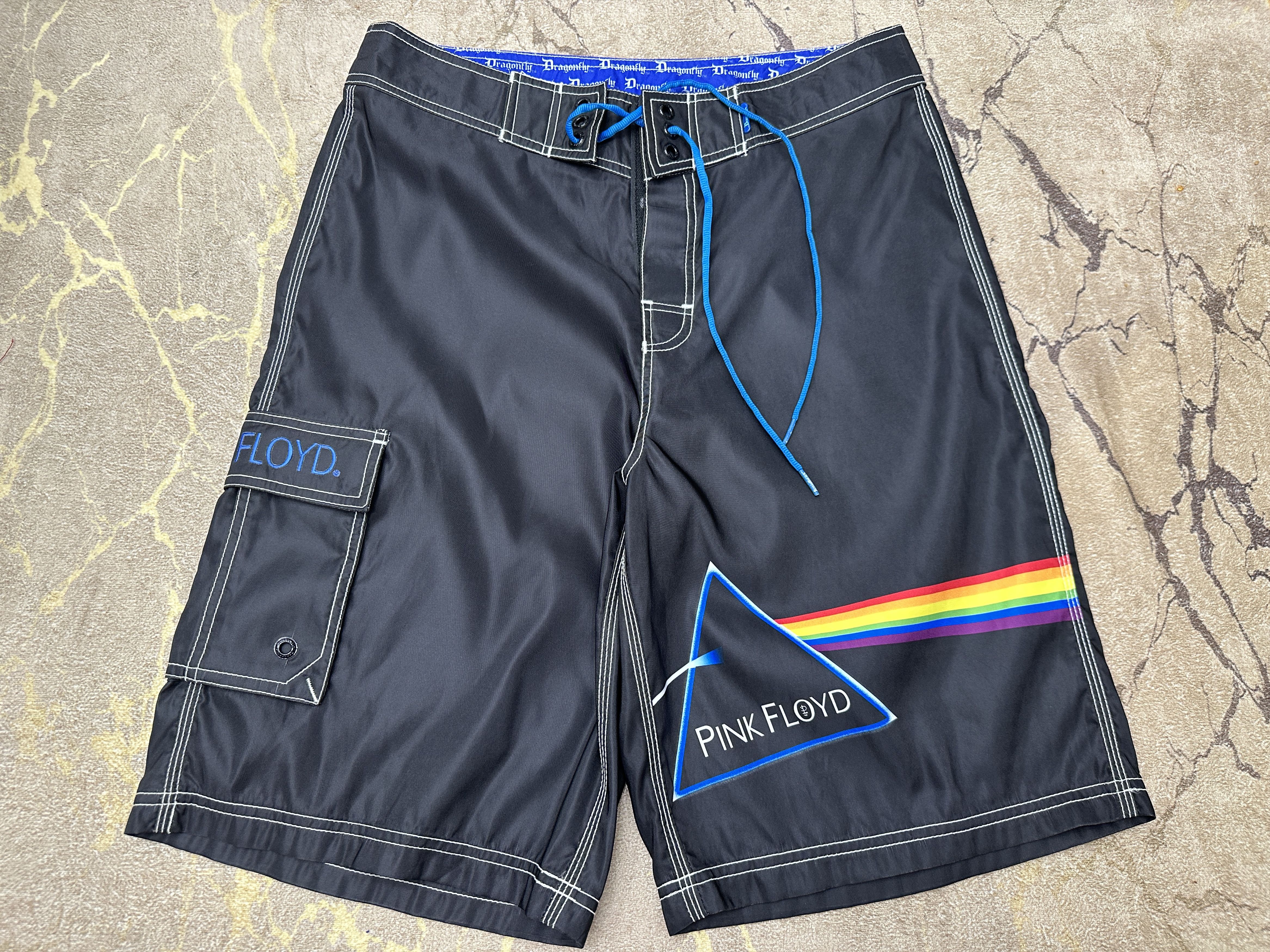 Sundek Dragon Fly Pink Floy Long Board Shorts Trunks Size 32 S M Size US 32 / EU 48 - 5 Thumbnail