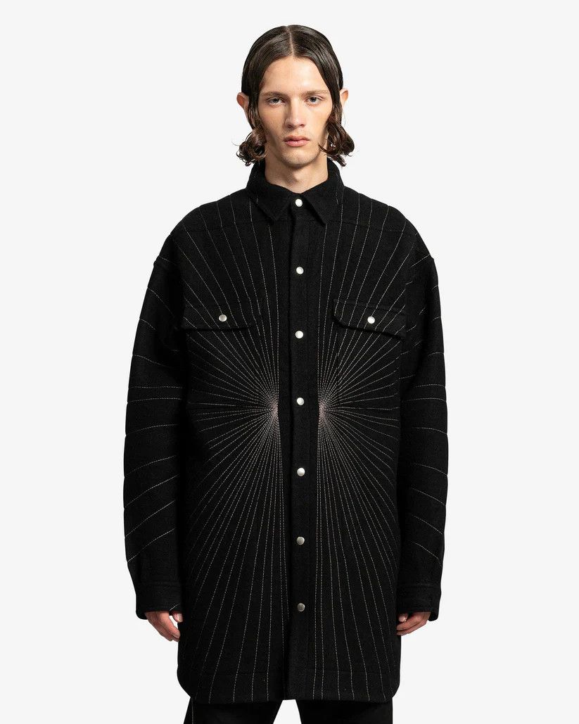Rick Owens o1s1v1r1oon0925 Oversized Outershirt in Black Size US L / EU 52-54 / 3 - 1 Thumbnail