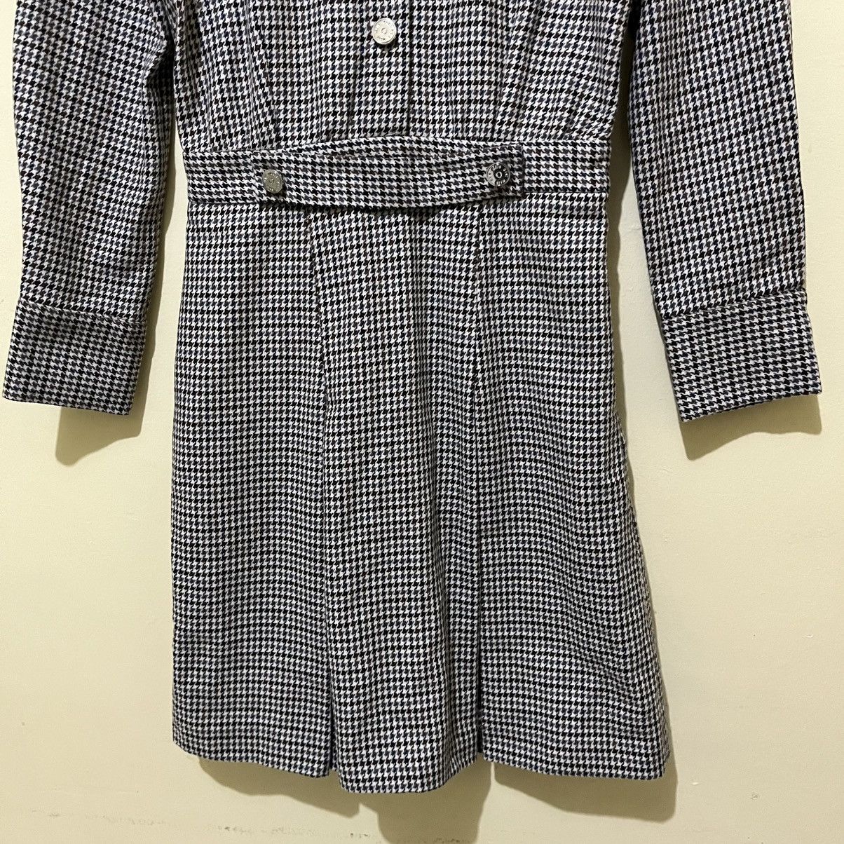 Maje MAJE - HOUNDSTOOTH WOOL MIDI DRESS Size XXS / US 00 / IT 34 - 6 Thumbnail