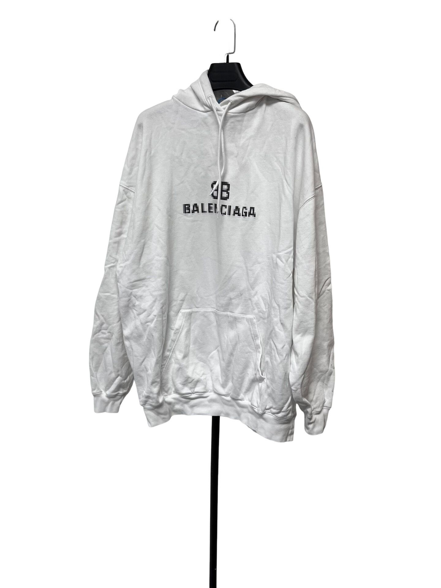 Balenciaga Balenciaga Pixel Logo Hoodie White M Size US M / EU 48-50 / 2 - 1 Thumbnail