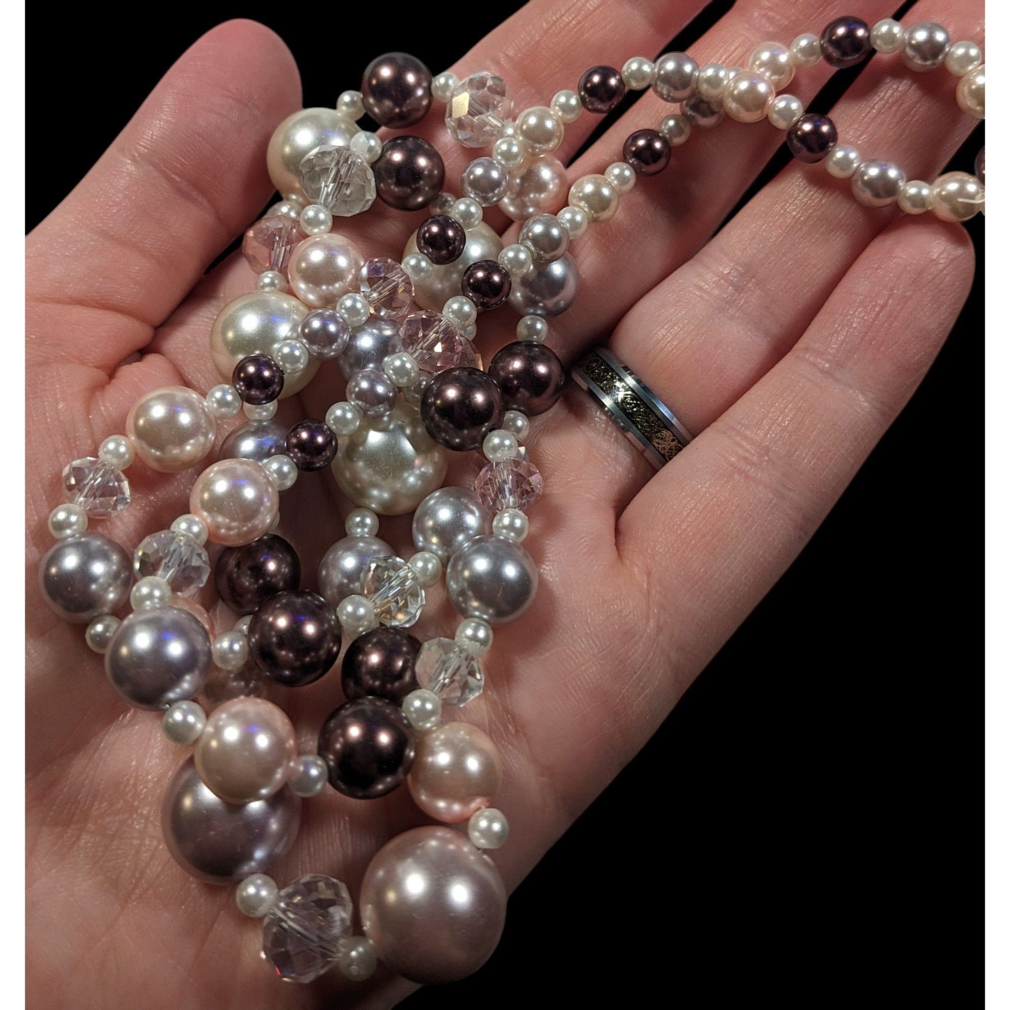 Other Handmade Elegant Coquette Faux Pearl And Glass Beaded Neckla Size ONE SIZE - 5 Thumbnail