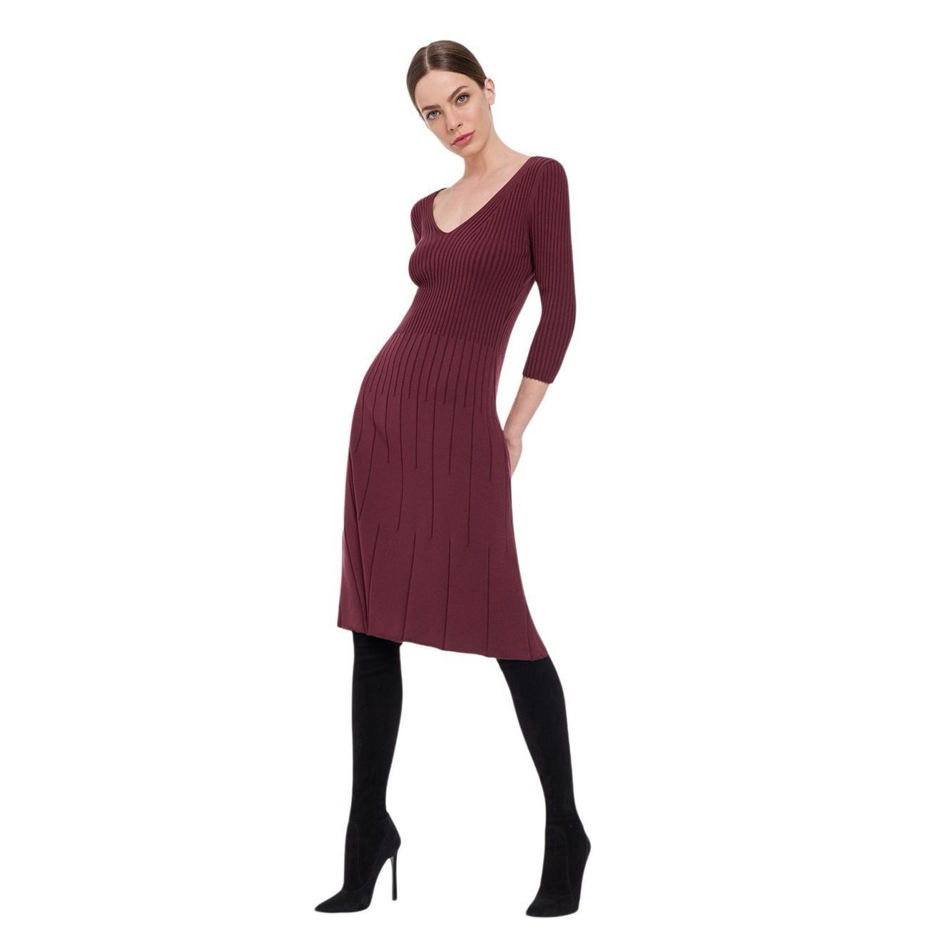 Wolford Wolford Merino Wool Rib Dress Burgundy NWT M Size M / US 6-8 / IT 42-44 - 3 Thumbnail