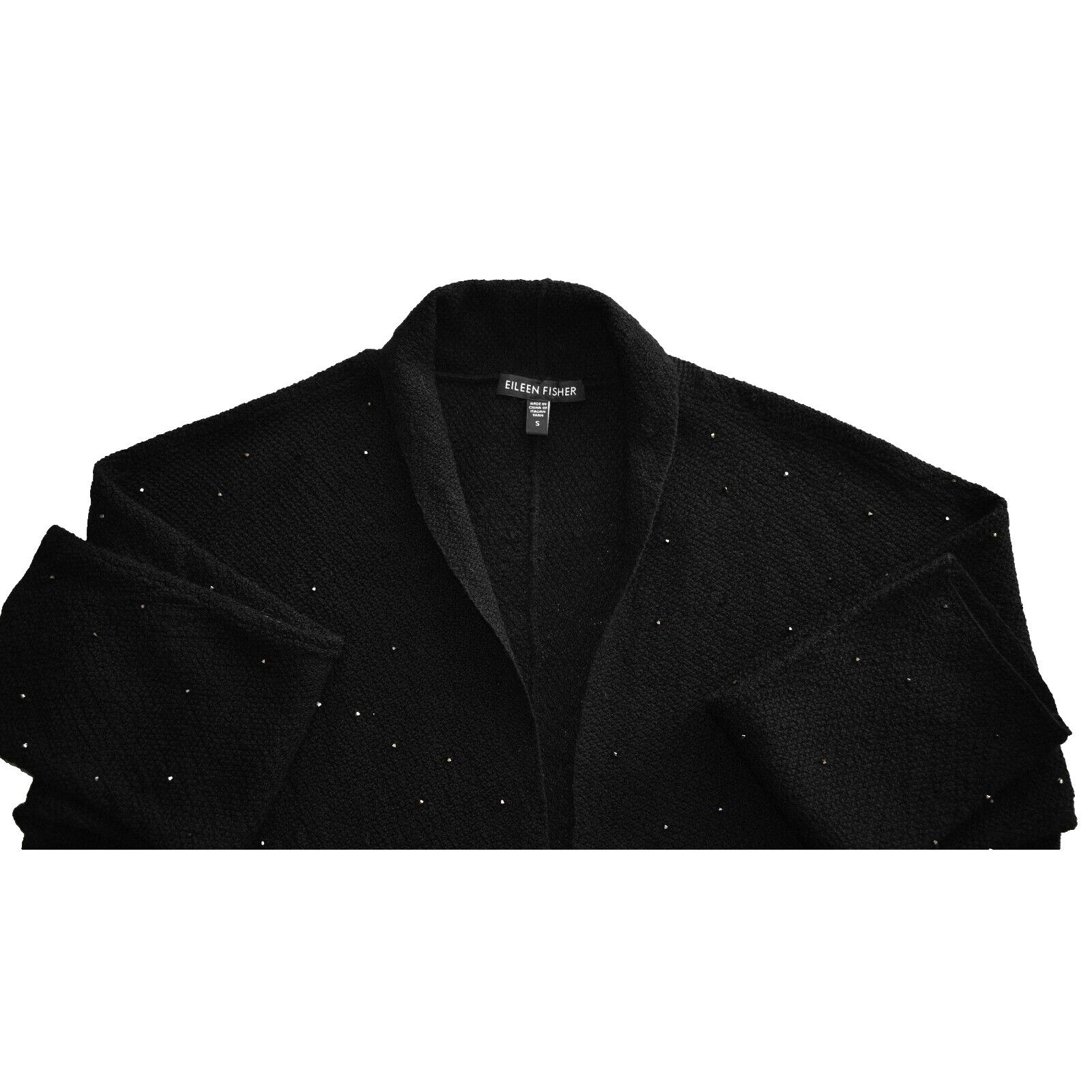Eileen Fisher NEW EILEEN FISHER Black Merino Wool Cardigan Sweater Size S Size S / US 4 / IT 40 - 4 Thumbnail