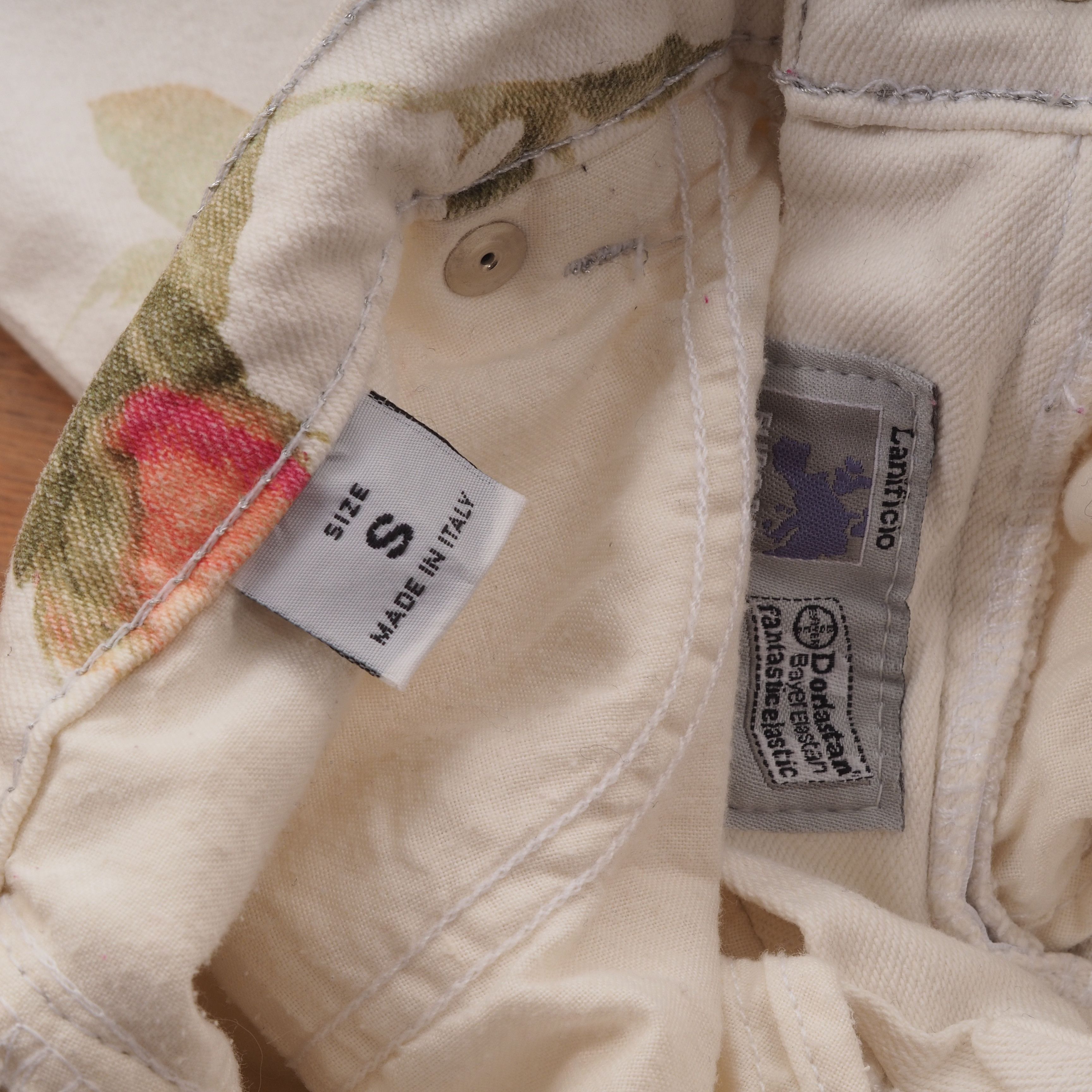 Roberto Cavalli Roberto Cavalli Vintage 90s White Floral Denim Jeans Size 27" / US 4 / IT 40 - 6 Thumbnail