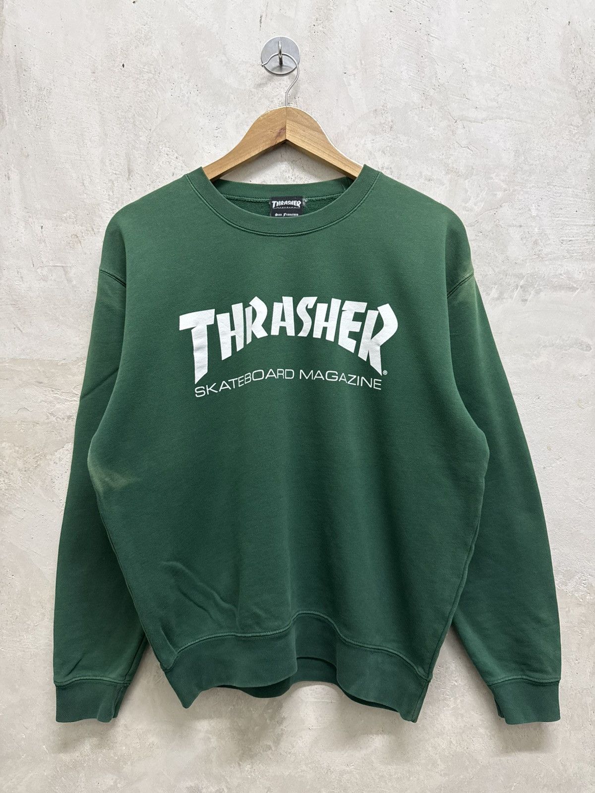 Thrasher 2000s Thrasher Magazine Faded Green Sweatshirt Size US M / EU 48-50 / 2 - 1 Thumbnail
