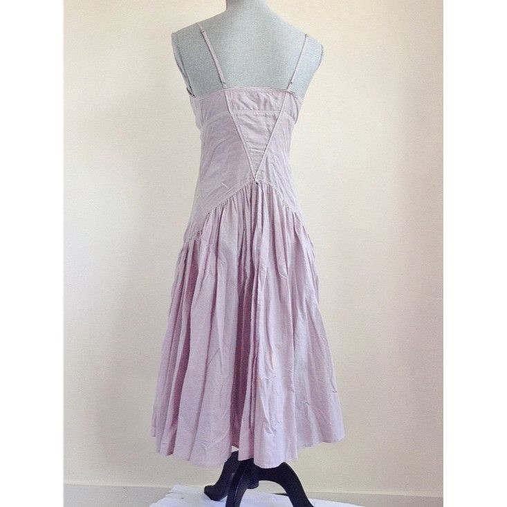 Armani Exchange Armani Exchange Archival Lavender Silk Cotton Midi Dress 4 W Size S / US 4 / IT 40 - 6 Thumbnail