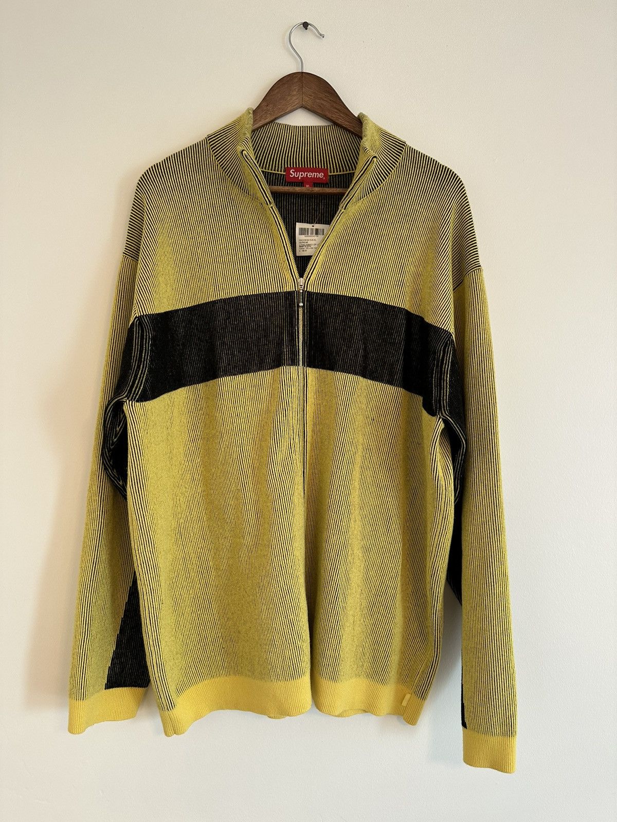 Supreme SUPREME 2-TONE RIBBED ZIP UP SWEATER | Grailed