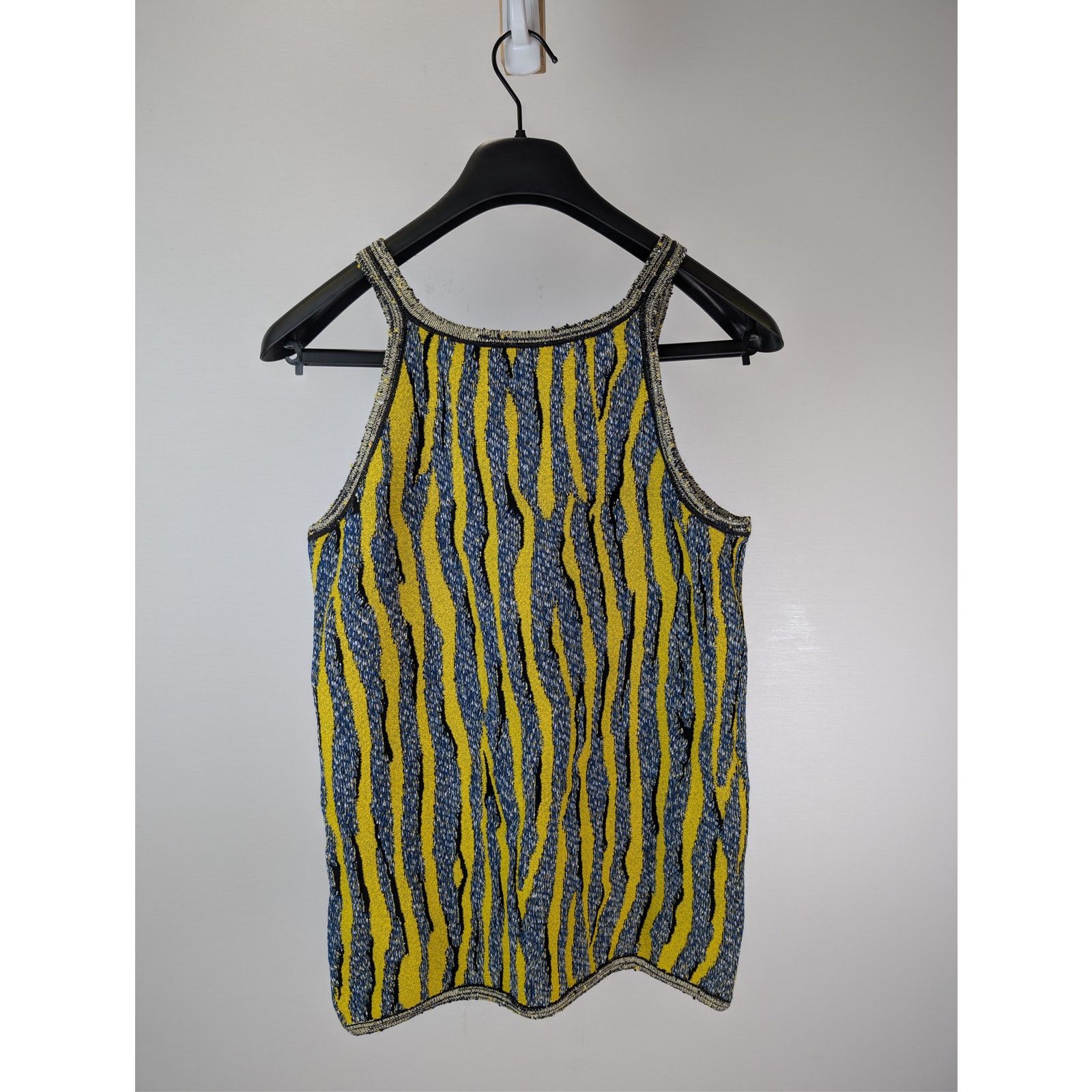 Bottega Veneta o1rshd1 Animal Jacquard Tank Top in Yellow / Blue Size US L / EU 52-54 / 3 - 10 Thumbnail