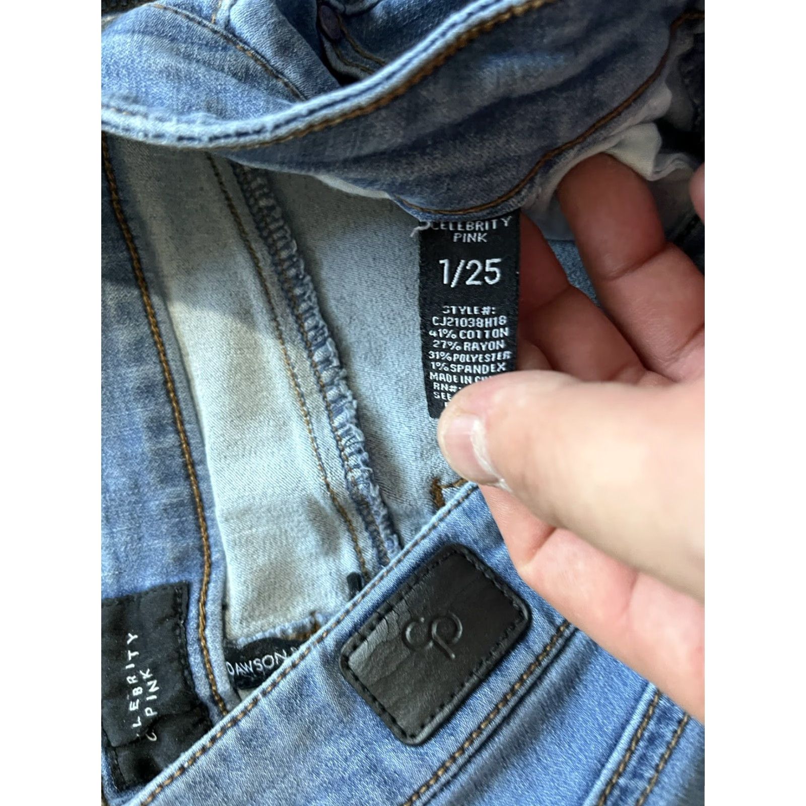 Vintage Celebrity Pink Dawson Super Skinny Jeans Juniors 1/25 Blue Low Rise Medium Wash Size 25" / US 0 / IT 36 - 6 Thumbnail