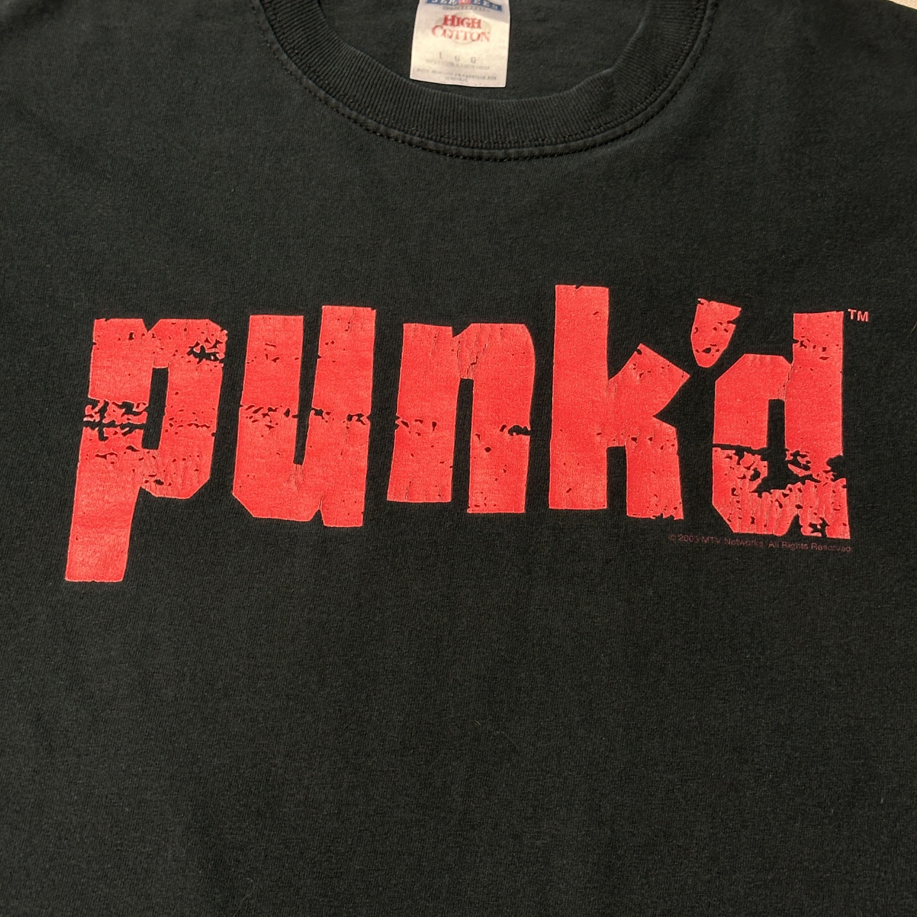 Jerzees Vintage MTV Punk'd Graphic Black T-Shirt Size L Aston Kutcher y2k Size US L / EU 52-54 / 3 - 2 Thumbnail