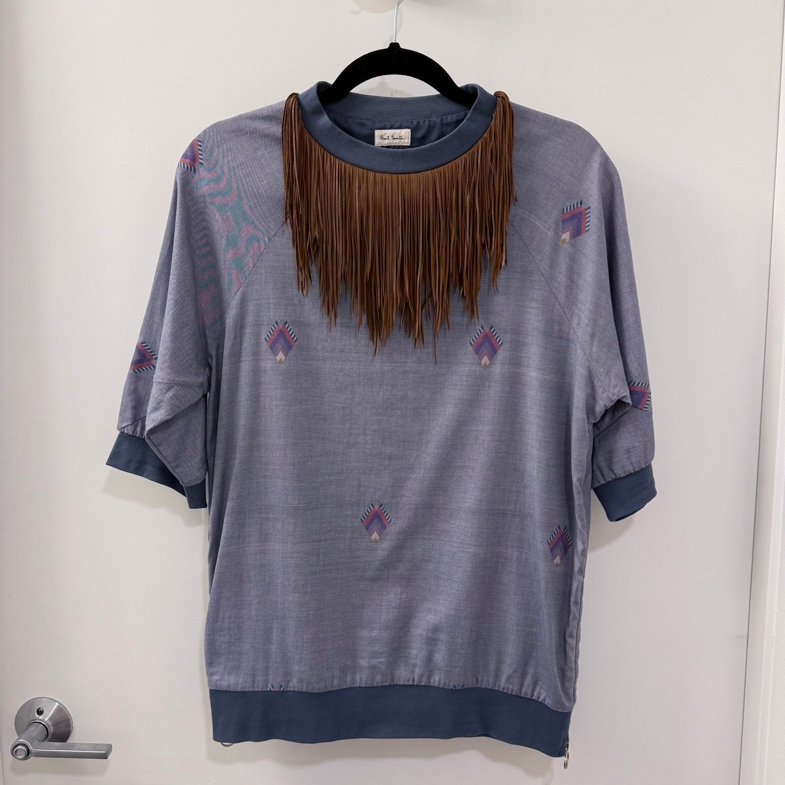 Paul Smith Paul Smith Mainline Leather Fringe Pullover – Made in Italy Size US M / EU 48-50 / 2 - 1 Thumbnail