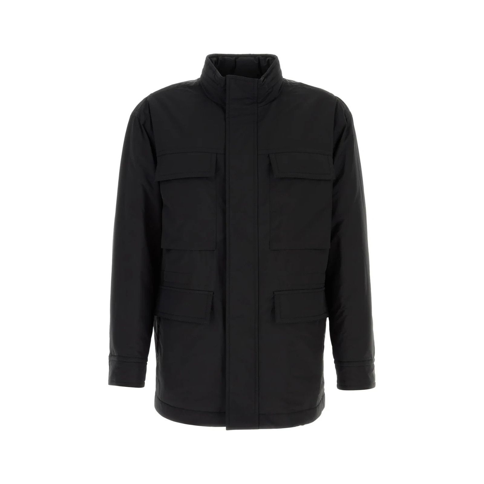 Salvatore Ferragamo FERRAGAMO Black Wool Blend Padded Jacket New & Authentic (Me Size US M / EU 48-50 / 2 - 1 Thumbnail