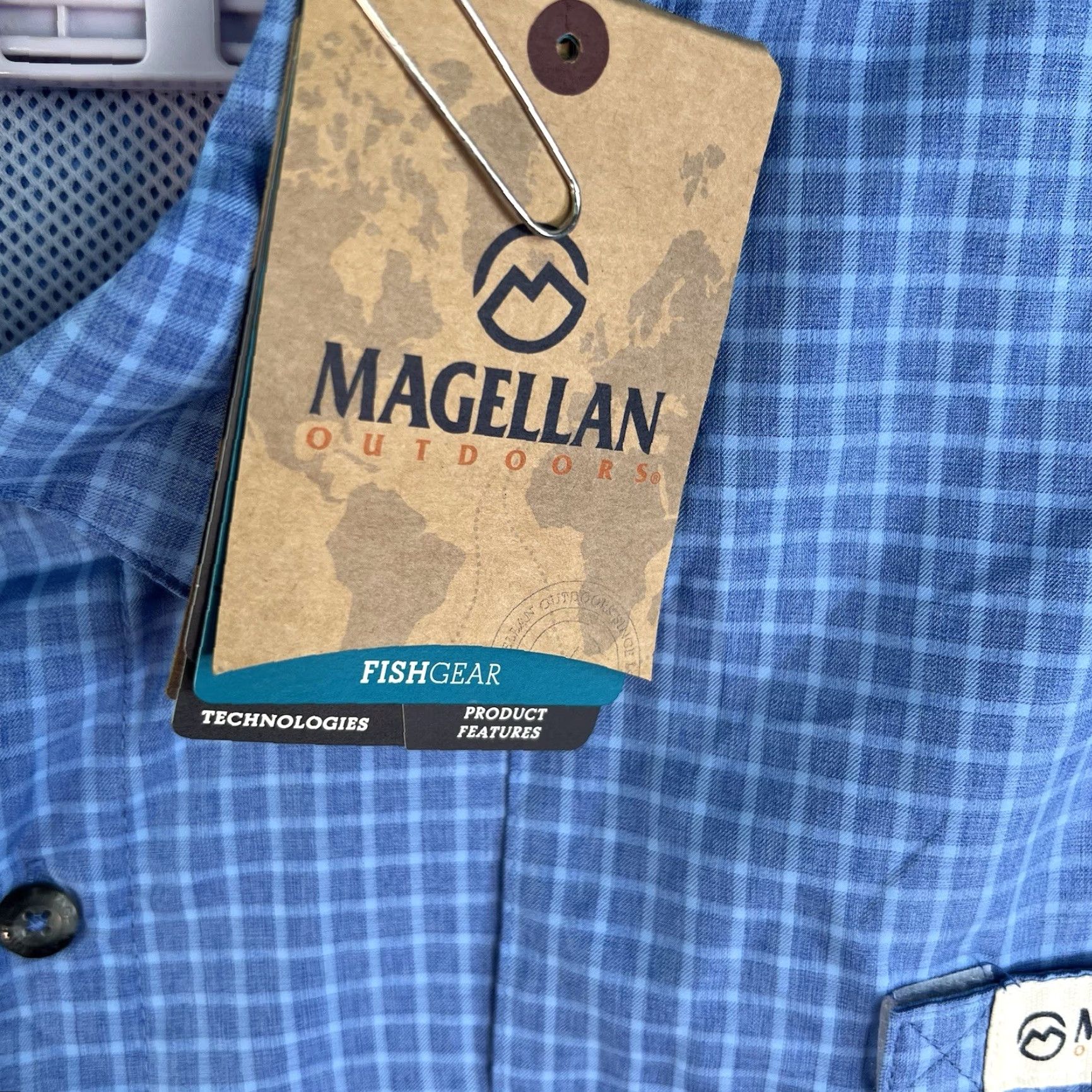 Vintage Magellan UPF30 Checked Relaxed Button-Up Shirt Mens SZ 3XL Blue Short Sleeve Size US XXL / EU 58 / 5 - 3 Thumbnail