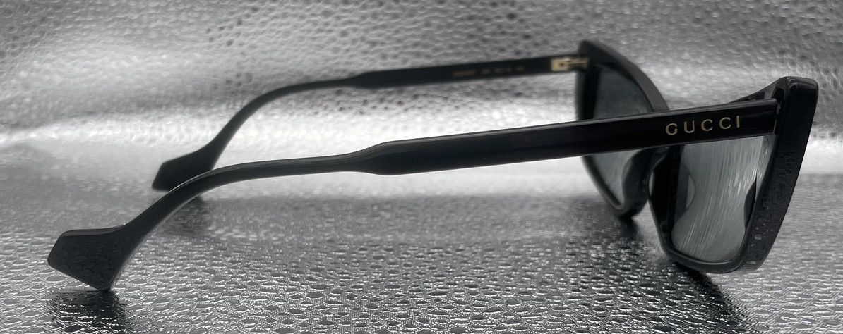 Gucci Gucci Men's Black Acetate Rectangle Sunglasses Size ONE SIZE - 4 Thumbnail