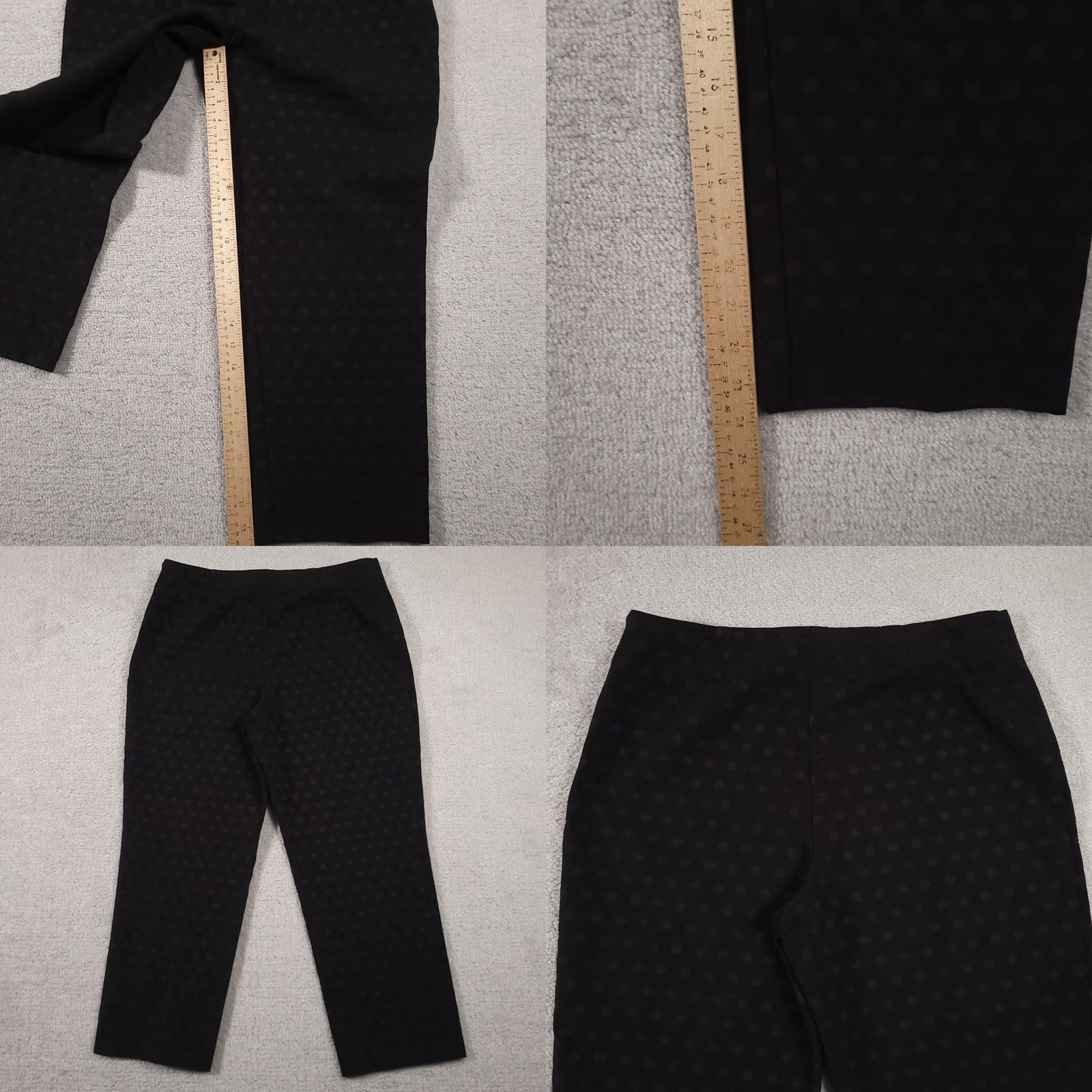 Talbots VINTAGE Talbots Heritage Pants Womens Petite 12P Black Polka Dot Side Zip Hemmed Capri Pants Capris Polka Dot Black 12P Womens Size 34" / US 12 / IT 48 - 8 Thumbnail
