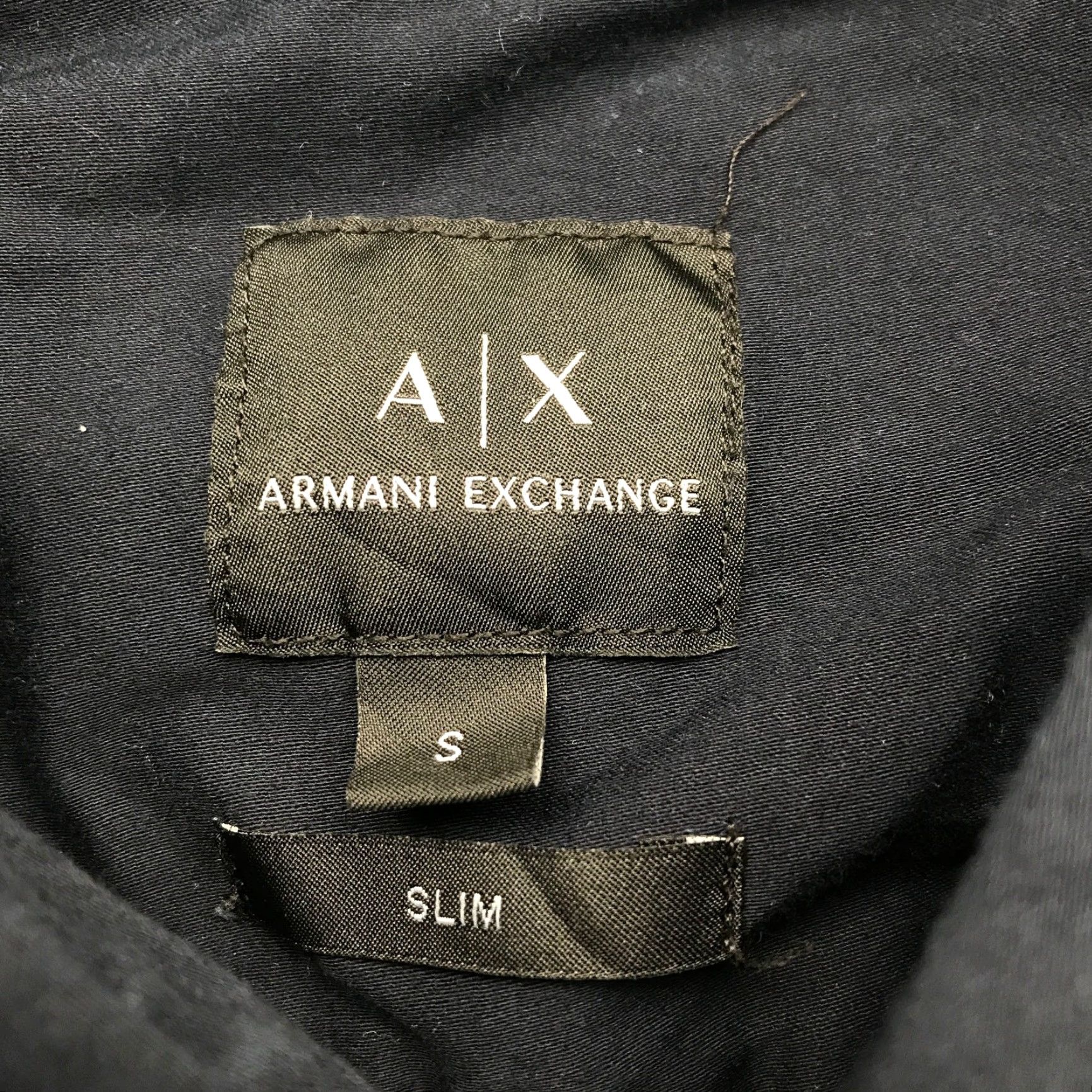 Armani Exchange Armani Exchange Button Up Long Sleeve Shirt Mens Small Slim Navy Size 36R - 3 Thumbnail