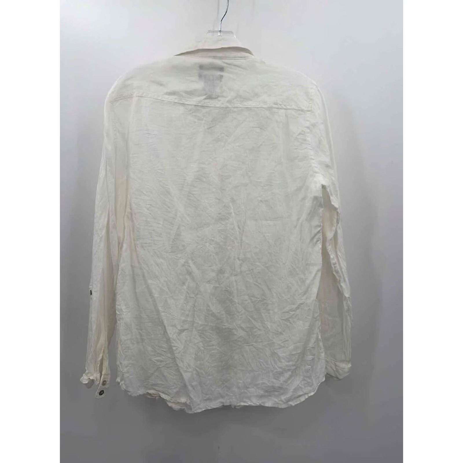 Vintage Jones NY Button Down Shirt Large White Linen Pre-Owned Size L / US 10 / IT 46 - 3 Thumbnail