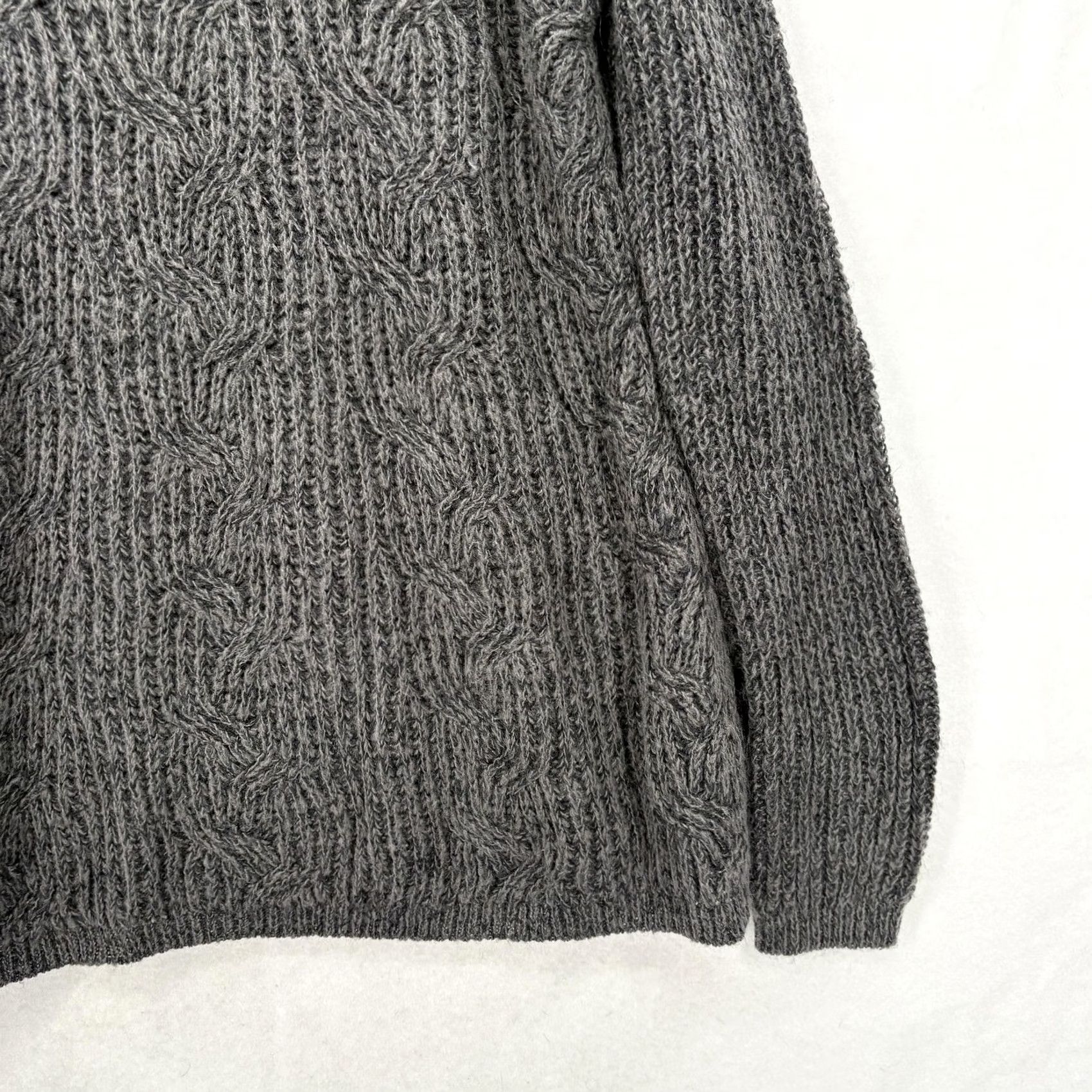 Vintage Sonoma Sweater Womens Small Gray Cable Knit Raglan Pullover Cozy Warm Casual Size S / US 4 / IT 40 - 3 Thumbnail