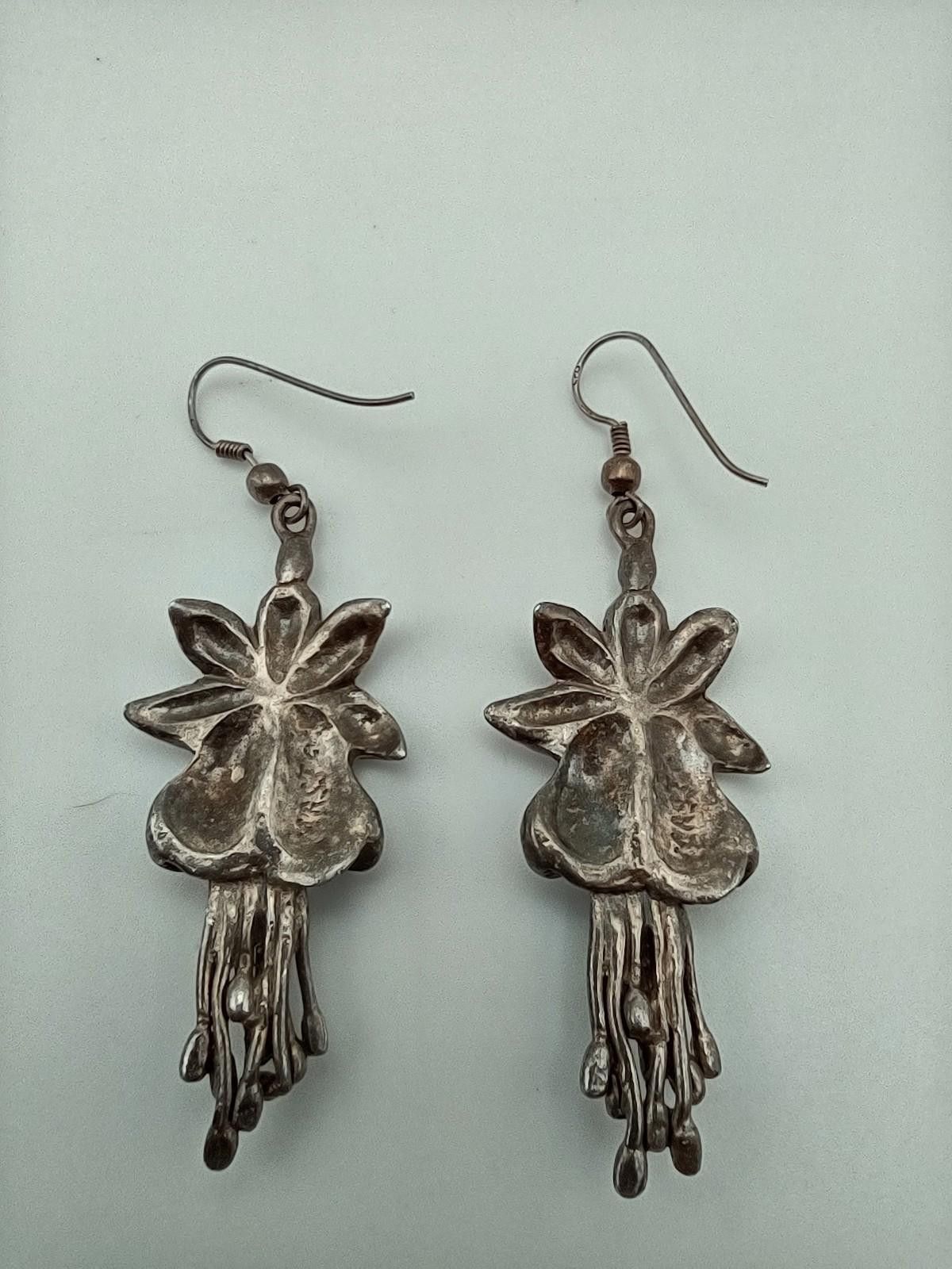 The Unbranded Brand Sterling Silver Artisan Statement Earrings Heavy 17.4g Size ONE SIZE - 2 Thumbnail