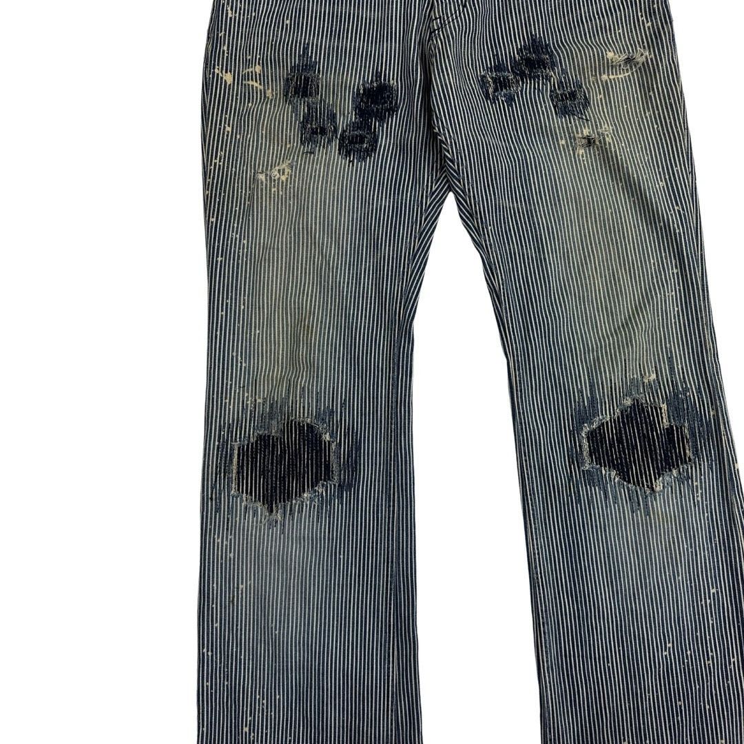 Number (N)ine Number Nine Pinstripe AW01 ‘Standards’ Distressed Denim Size US 31 - 7 Thumbnail