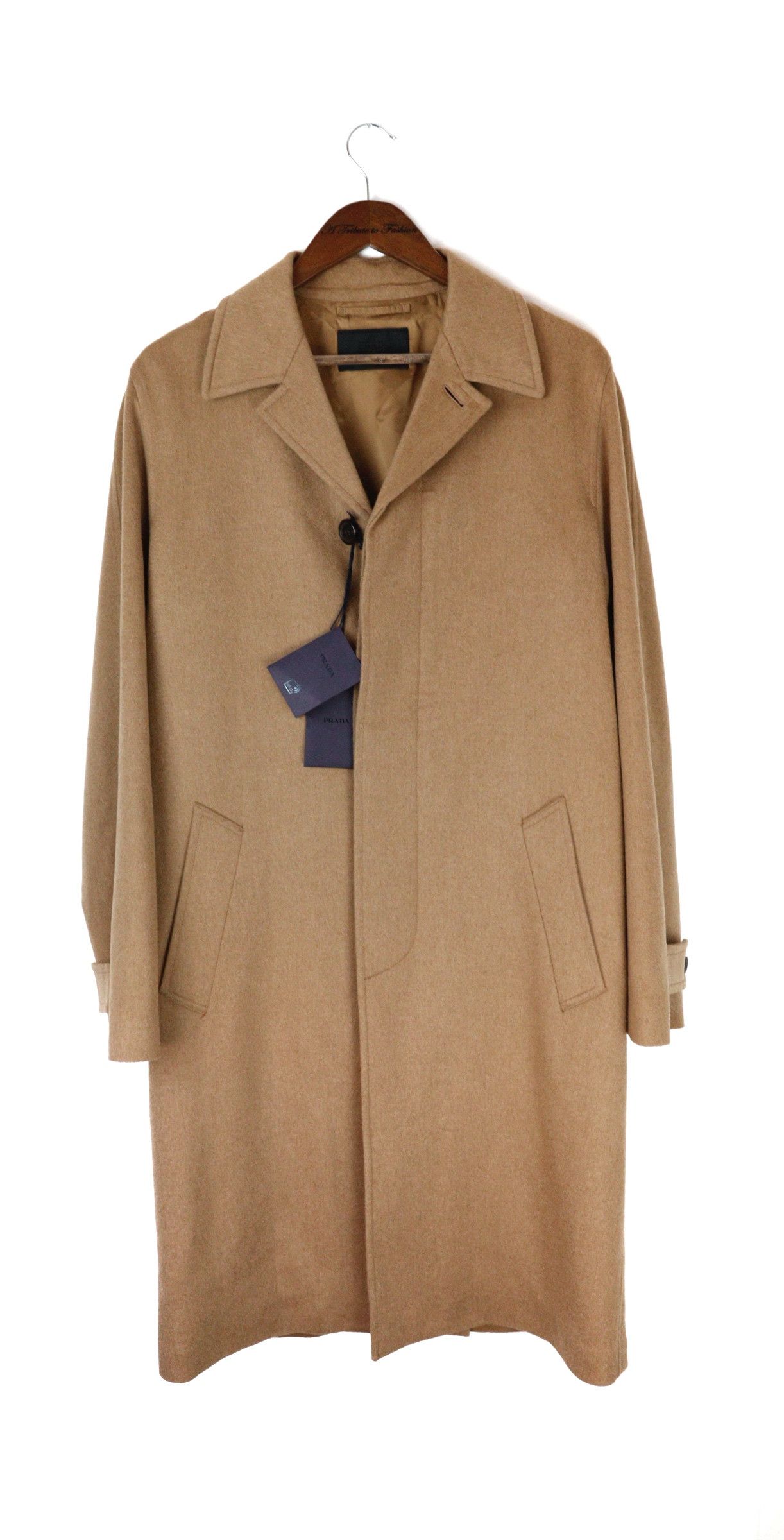 image of Prada Camel Hair Overcoat $5900, Men's (Size Small)