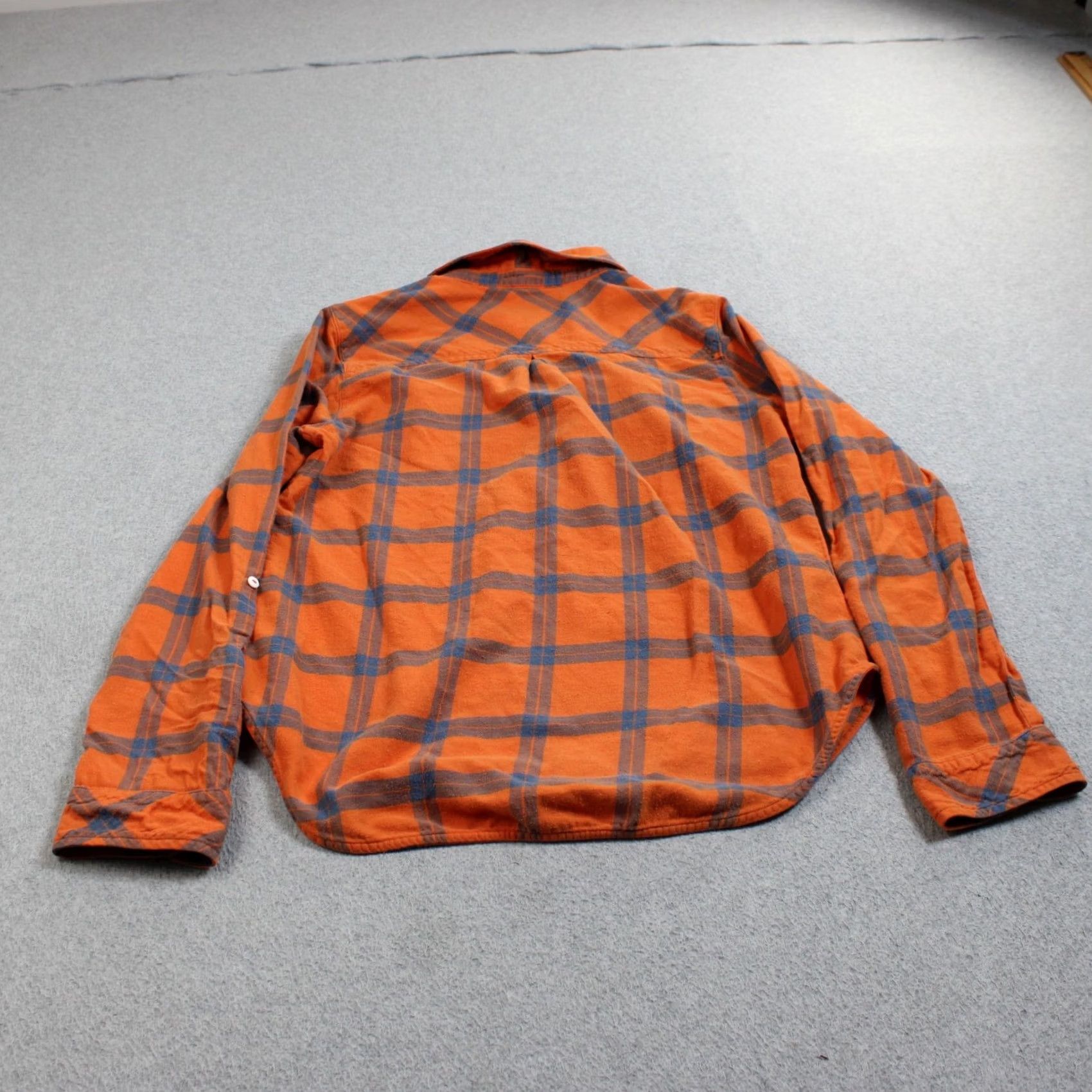 Vintage Sundance Women Large Orange Plaid Button Up Shirt Size L / US 10 / IT 46 - 2 Thumbnail