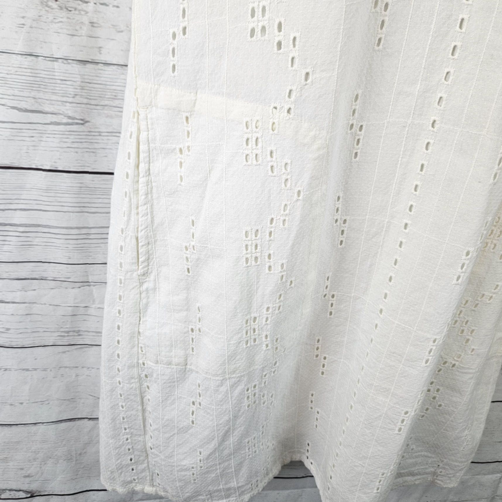 Prana Prana Ladyland Eyelet Dress Womens Sz Small Cream Organic Cotton Short Sleeve Size 28" / US 6 / IT 42 - 3 Thumbnail