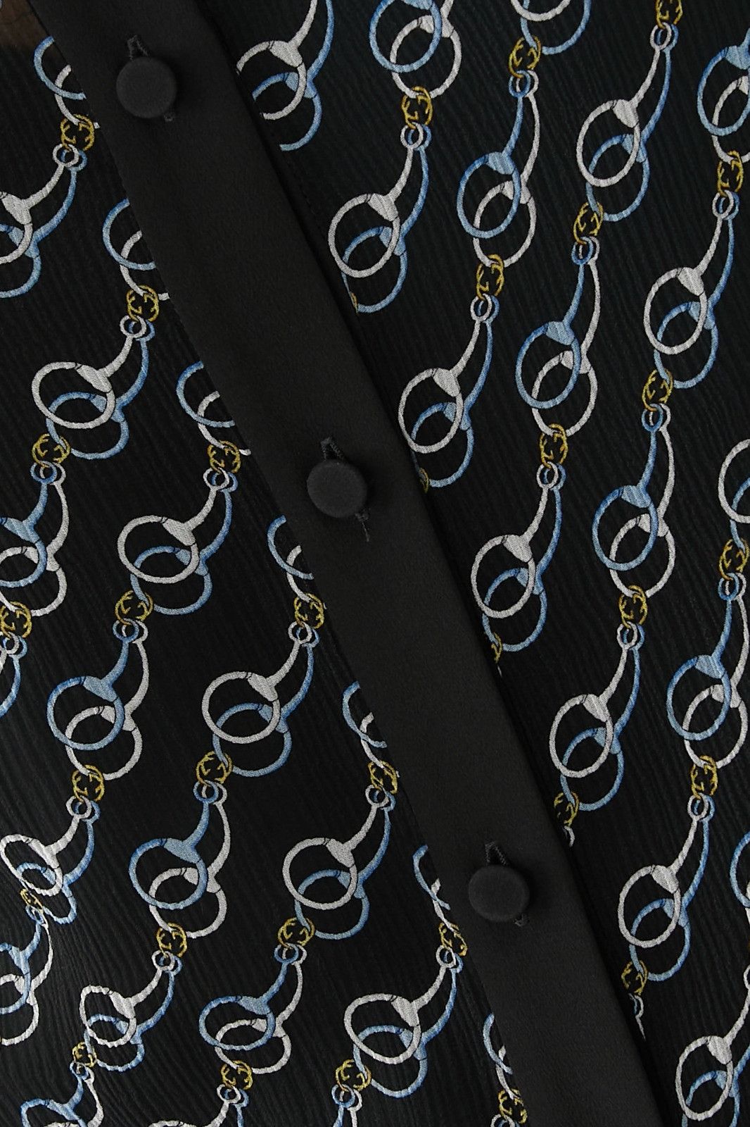 Gucci o1la5ras0526 Printed Silk Creponne Shirt in Black Size L / US 10 / IT 46 - 3 Thumbnail