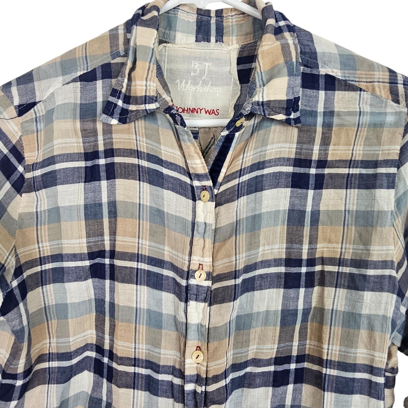 Johnny Was Johnny Was 3J Workshop Embroidered Mixed Media Boho Shirt Size XS / US 0-2 / IT 36-38 - 3 Thumbnail