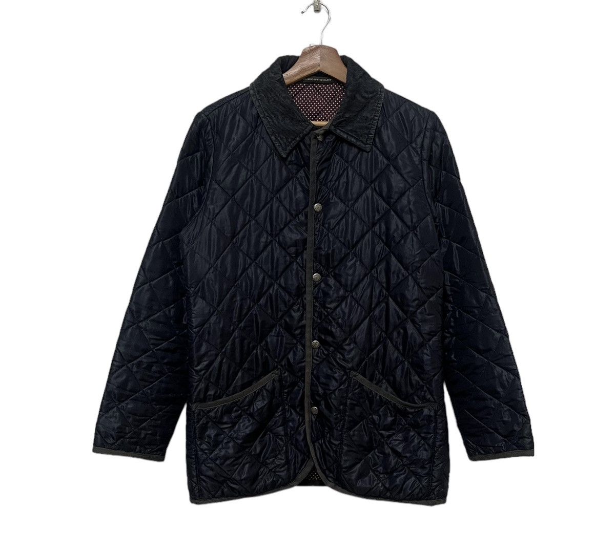 MACKINTOSH X PAUL SMITH QUILTED JACKET CORDUROY COLLAR
