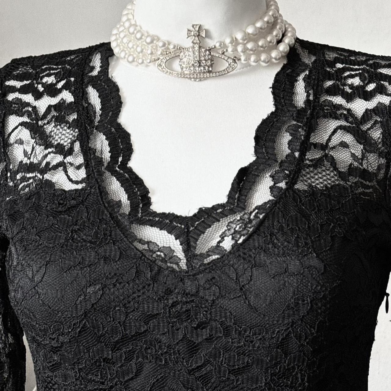 Vintage So unique lace gothic avant - garde blouse Size S / US 4 / IT 40 - 5 Thumbnail