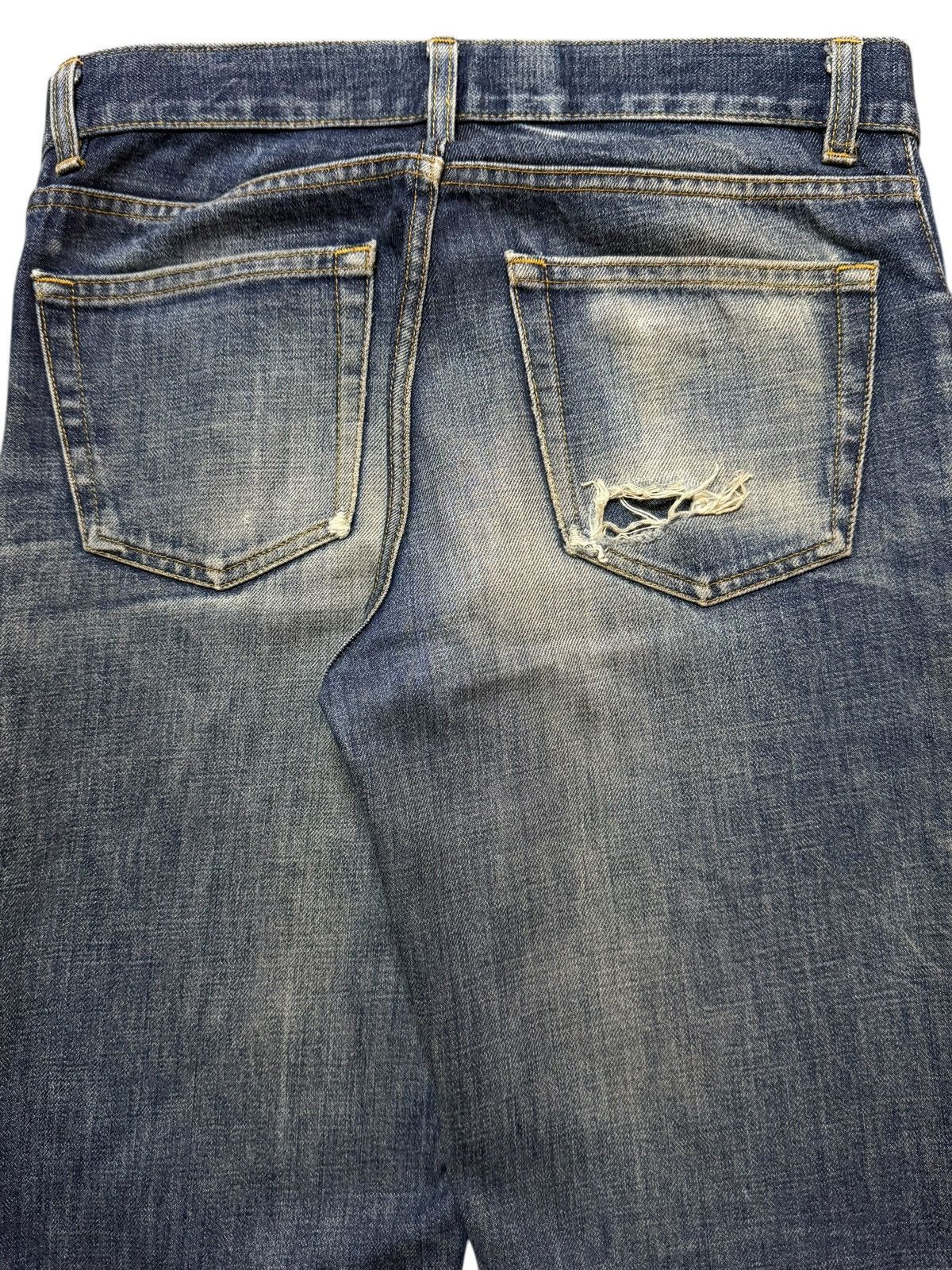 Helmut Lang Vintage Italy 90s Helmut Lang Blue Faded Whisker Straight Size US 31 - 6 Thumbnail