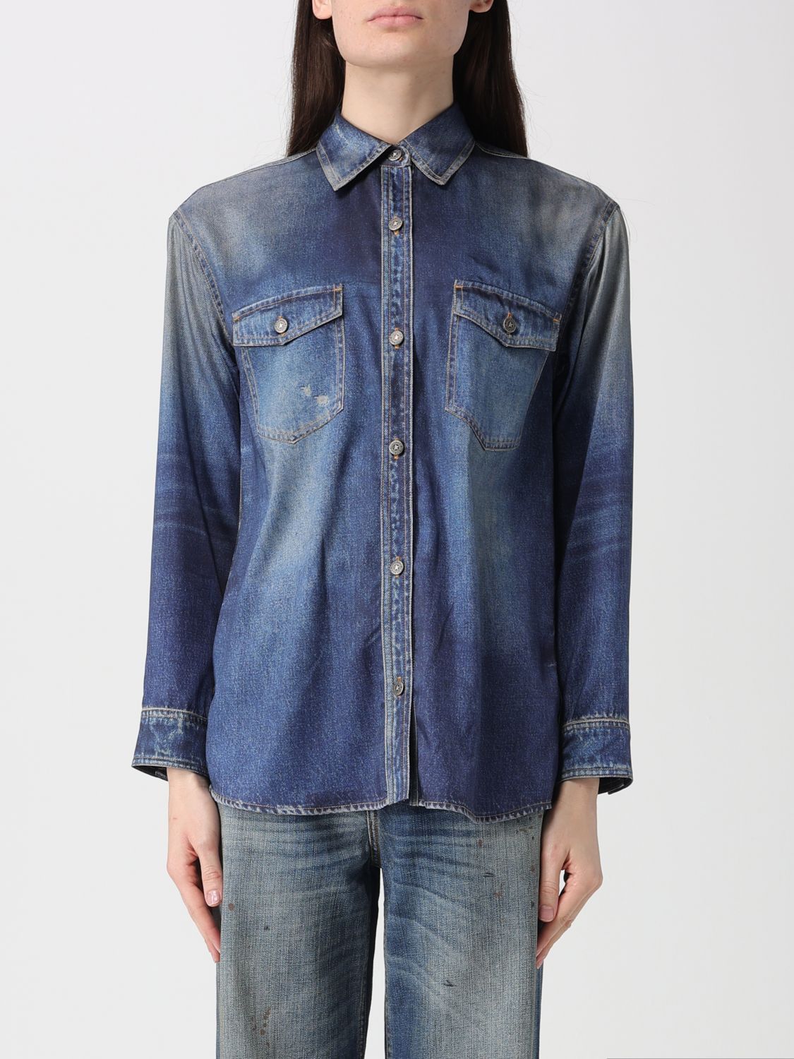 Golden Goose Golden Goose Shirt Woman Blue Size M / US 6-8 / IT 42-44 - 1 Thumbnail