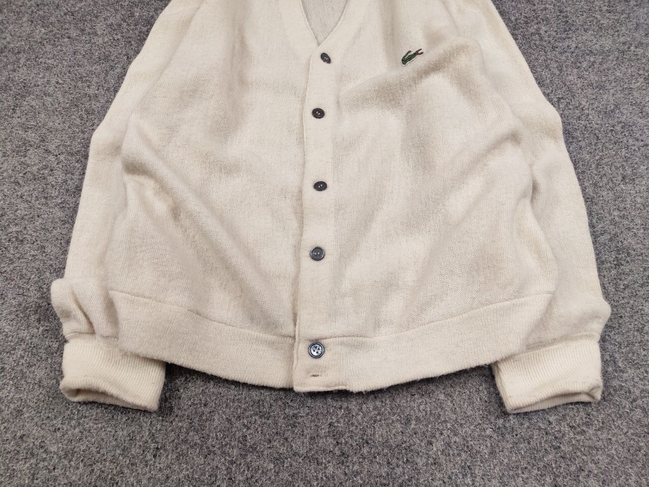 Lacoste Rare Vintage 90's Izod Lacoste Logo Beige cardigan Sweater Size US M / EU 48-50 / 2 - 9 Thumbnail