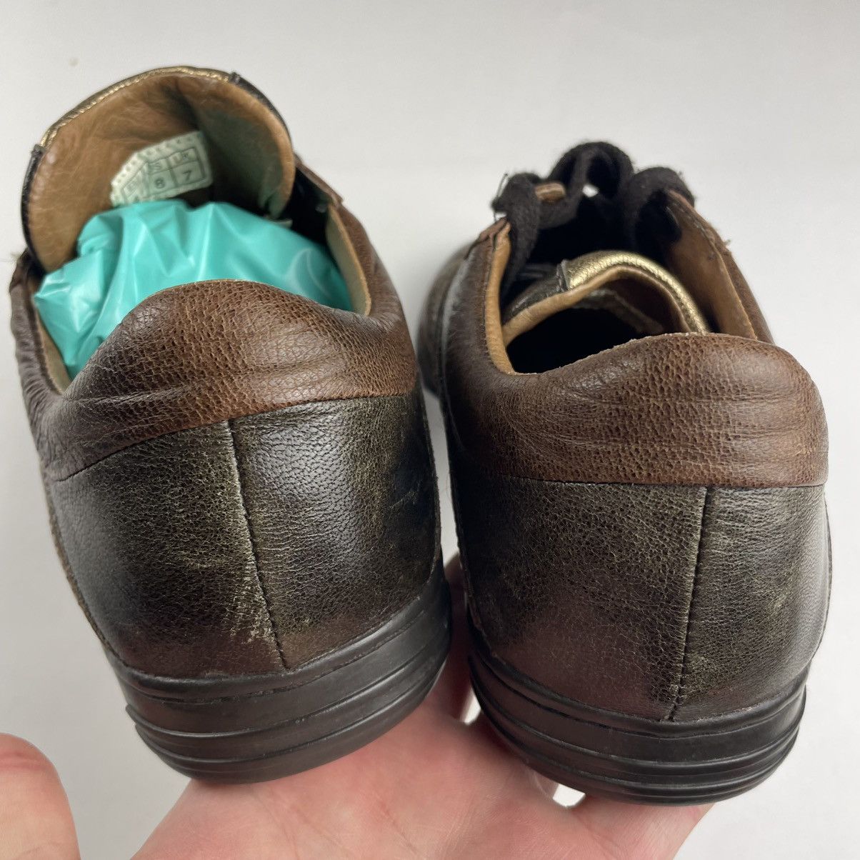 Dolce & Gabbana Y2K DOLCE & GABBANA Sneakers Shoes Brown Leather Sz 8 EUR 41 Size US 8 / EU 41 - 7 Thumbnail