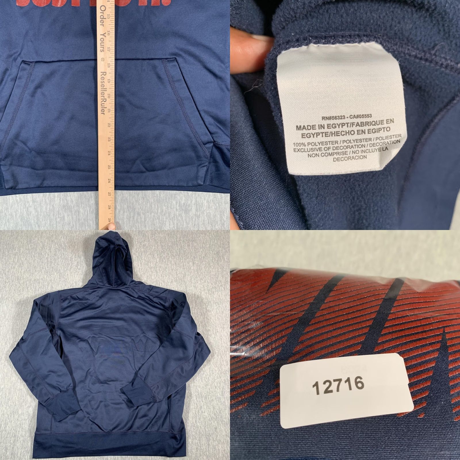 Nike Nike Dri-FIT Hoodie Mens Large Navy Blue Just Do It Pullover Graphic Sweatshirt Size US L / EU 52-54 / 3 - 8 Thumbnail