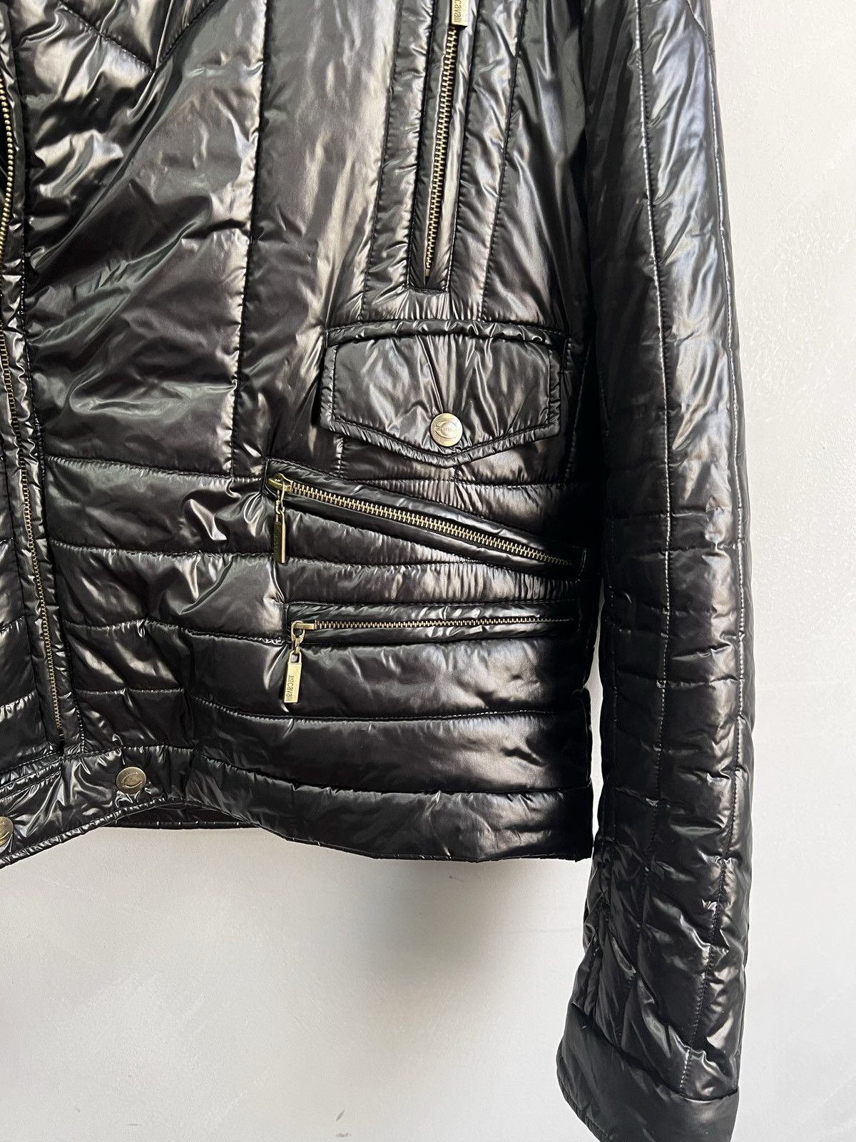 Designer VINTAGE BIKER ROBERTO CAVALLI JACKET LEATHER NYLON BONDAGE Size US XL / EU 56 / 4 - 4 Thumbnail