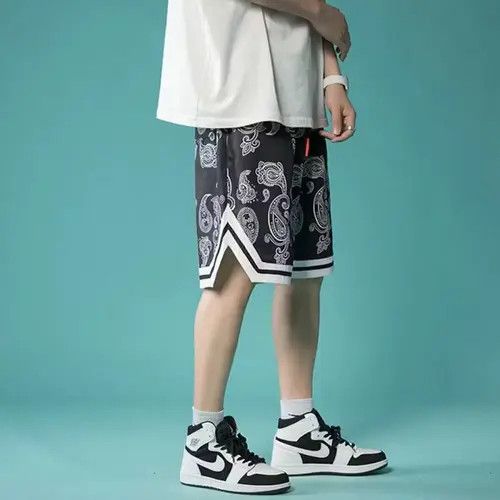 image of Vintage Black Bandana Paisley Shorts, Men's (Size 32)